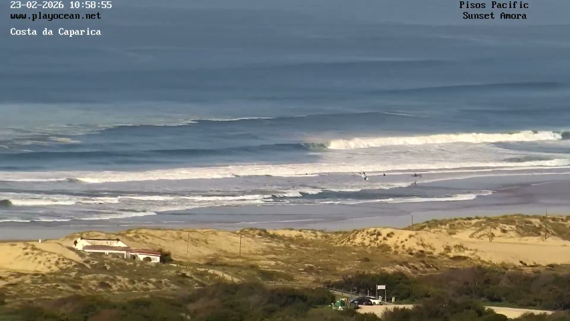 Costa da Caparica Coast Line & Atlantic Ocean Live Cam - Almada, Setubal, Lisbon, Portugal
