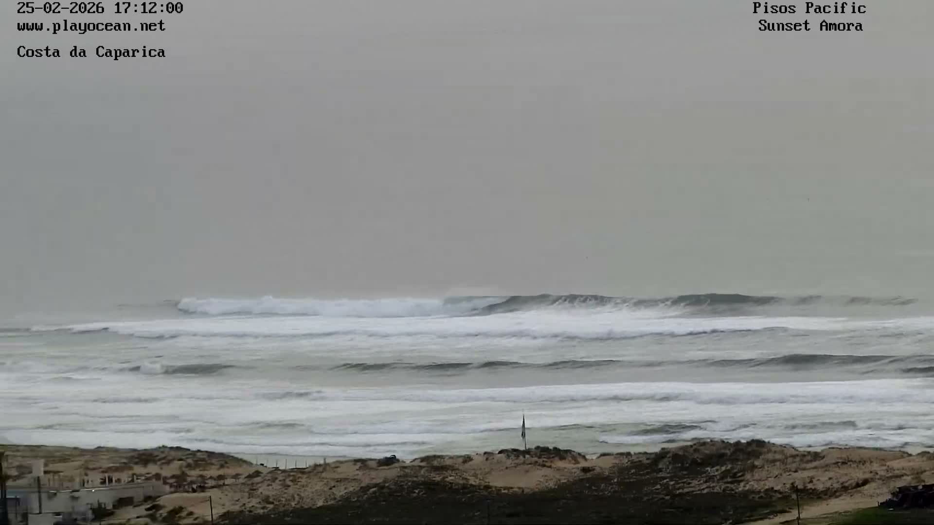 Costa da Caparica Coast Line & Atlantic Ocean Live Cam - Almada, Setubal, Lisbon, Portugal