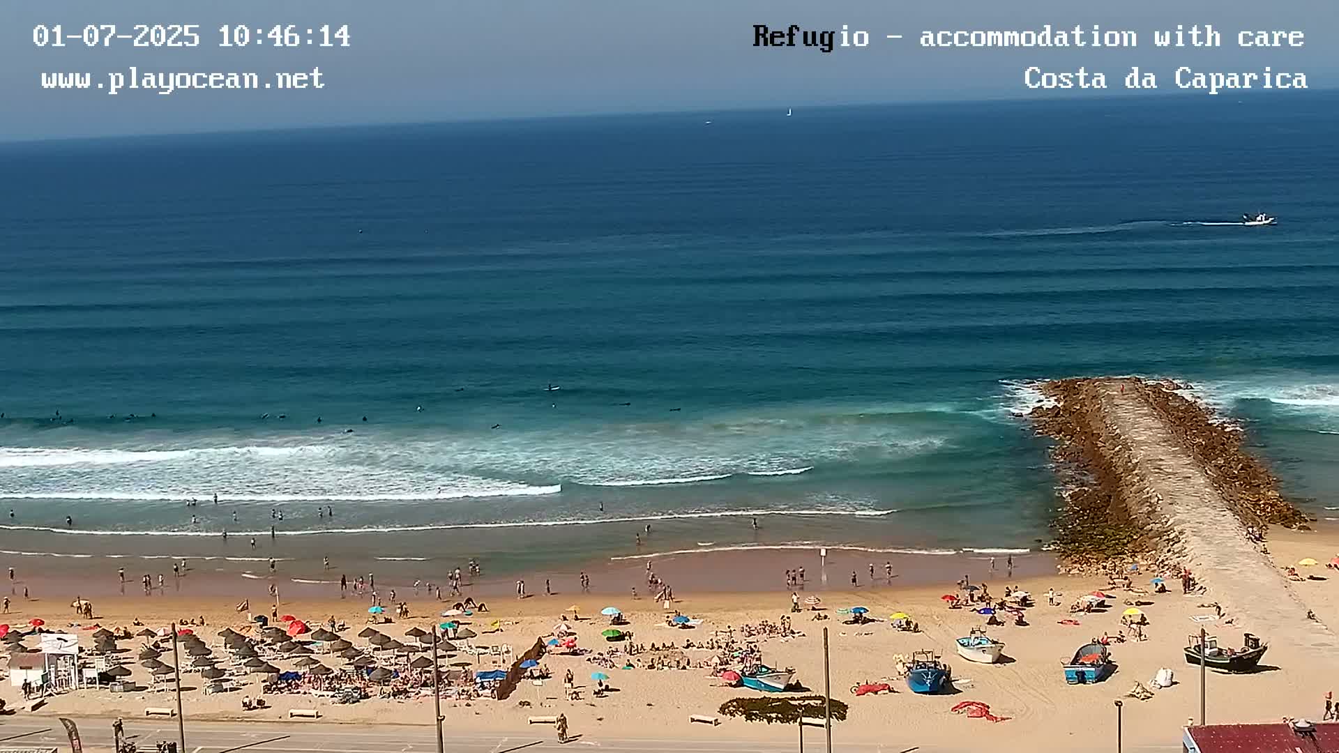 Costa da Caparica Beach Panaromic Live Cam - Almada, Setubal, Lisbon, Portugal