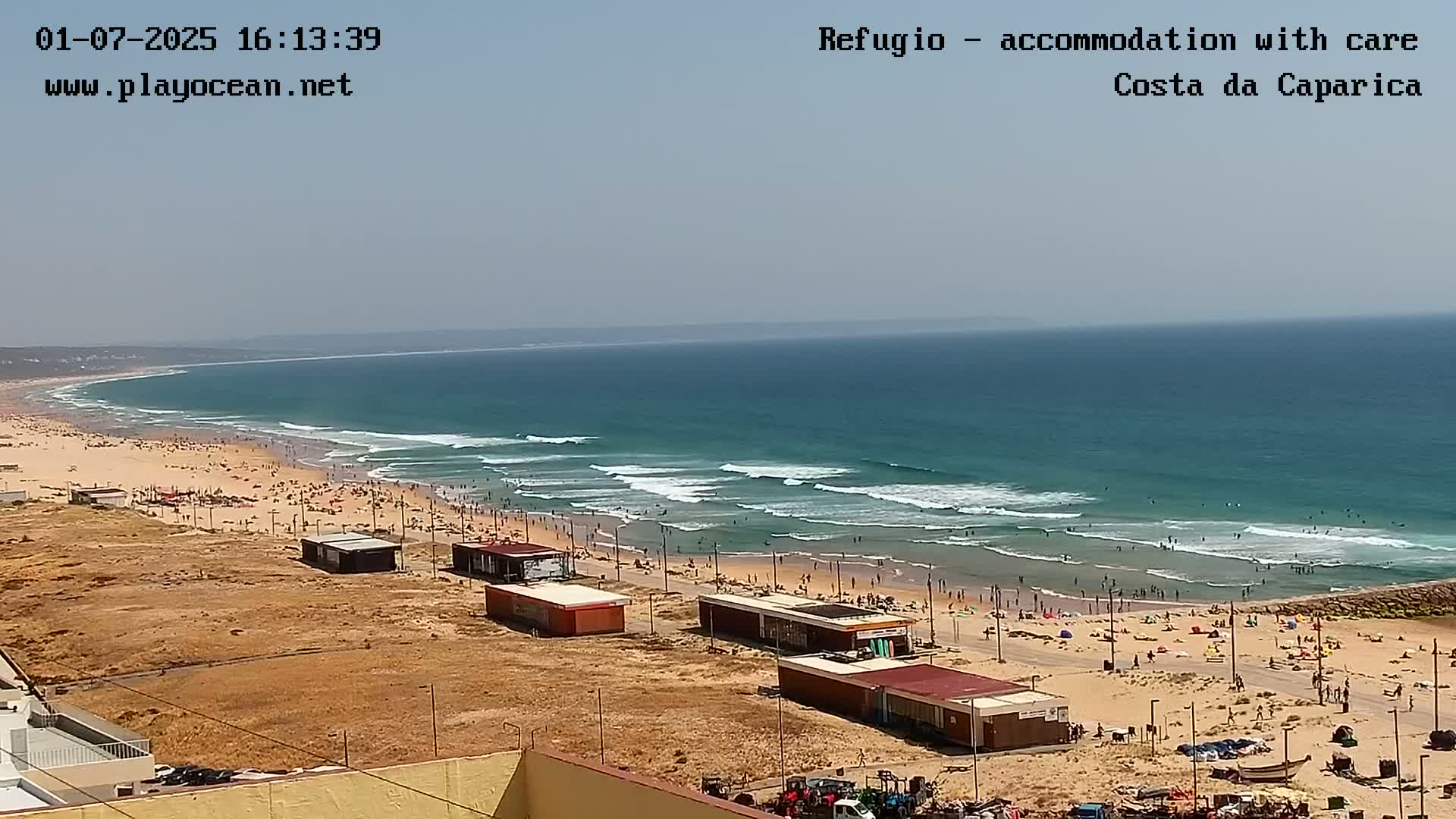 Costa da Caparica Beach Panaromic Live Cam - Almada, Setubal, Lisbon, Portugal