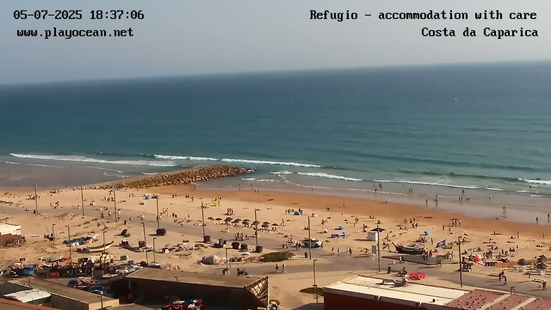 Costa da Caparica Beach Panaromic Live Cam - Almada, Setubal, Lisbon, Portugal