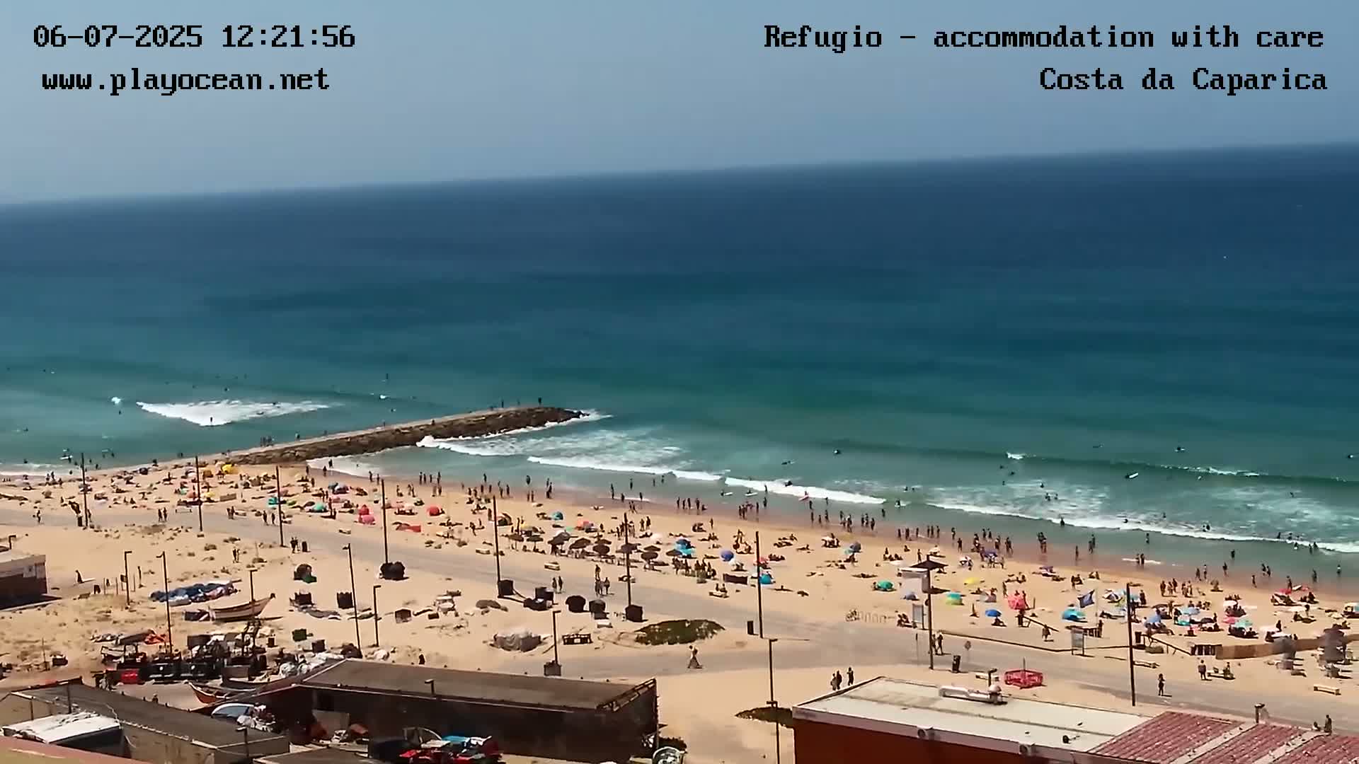 Costa da Caparica Beach Panaromic Live Cam - Almada, Setubal, Lisbon, Portugal
