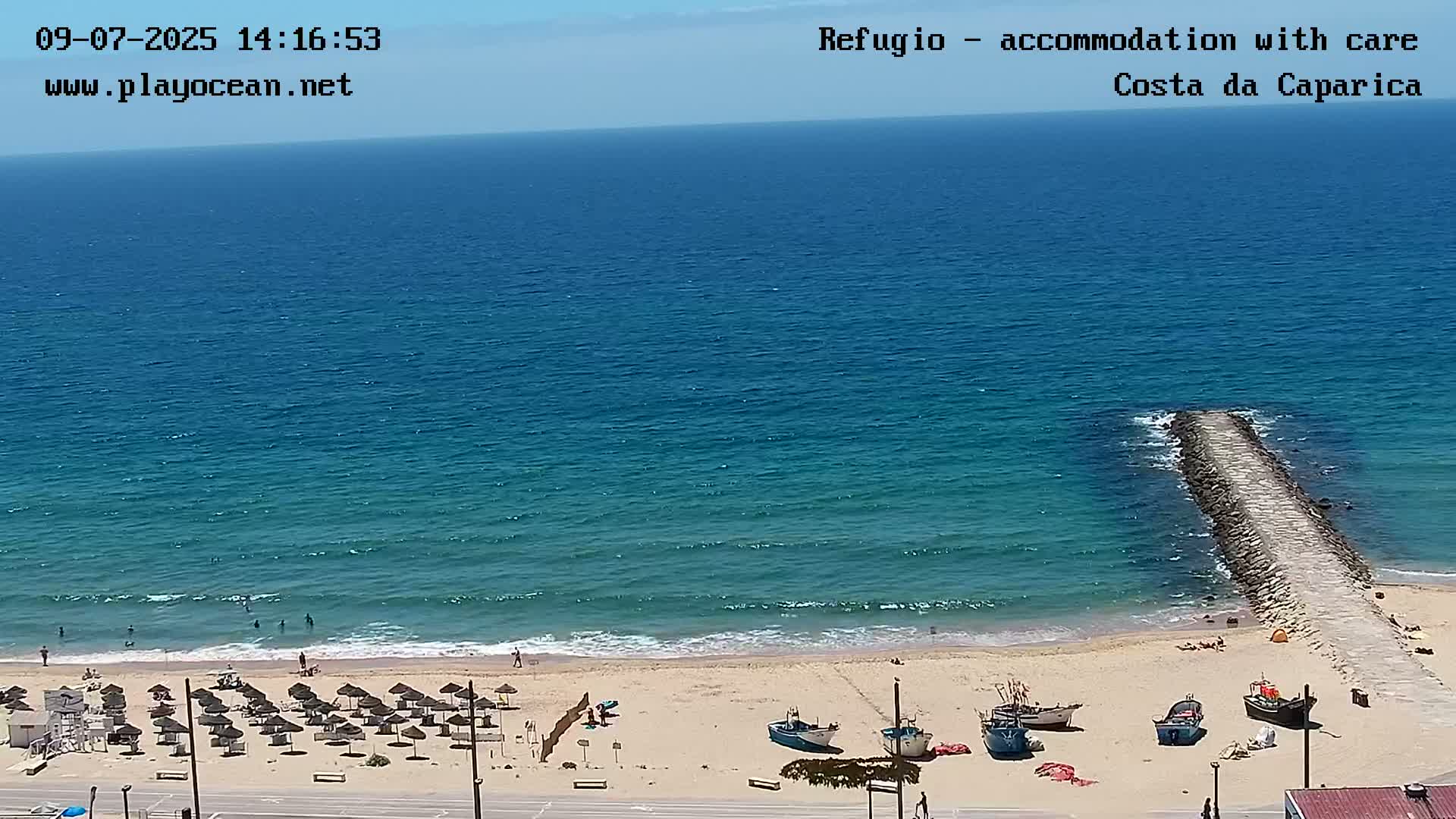 Costa da Caparica Beach Panaromic Live Cam - Almada, Setubal, Lisbon, Portugal