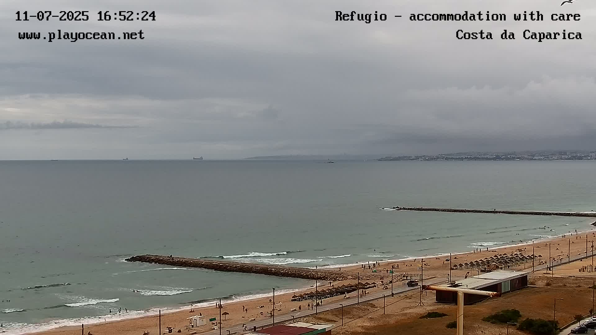 Costa da Caparica Beach Panaromic Live Cam - Almada, Setubal, Lisbon, Portugal