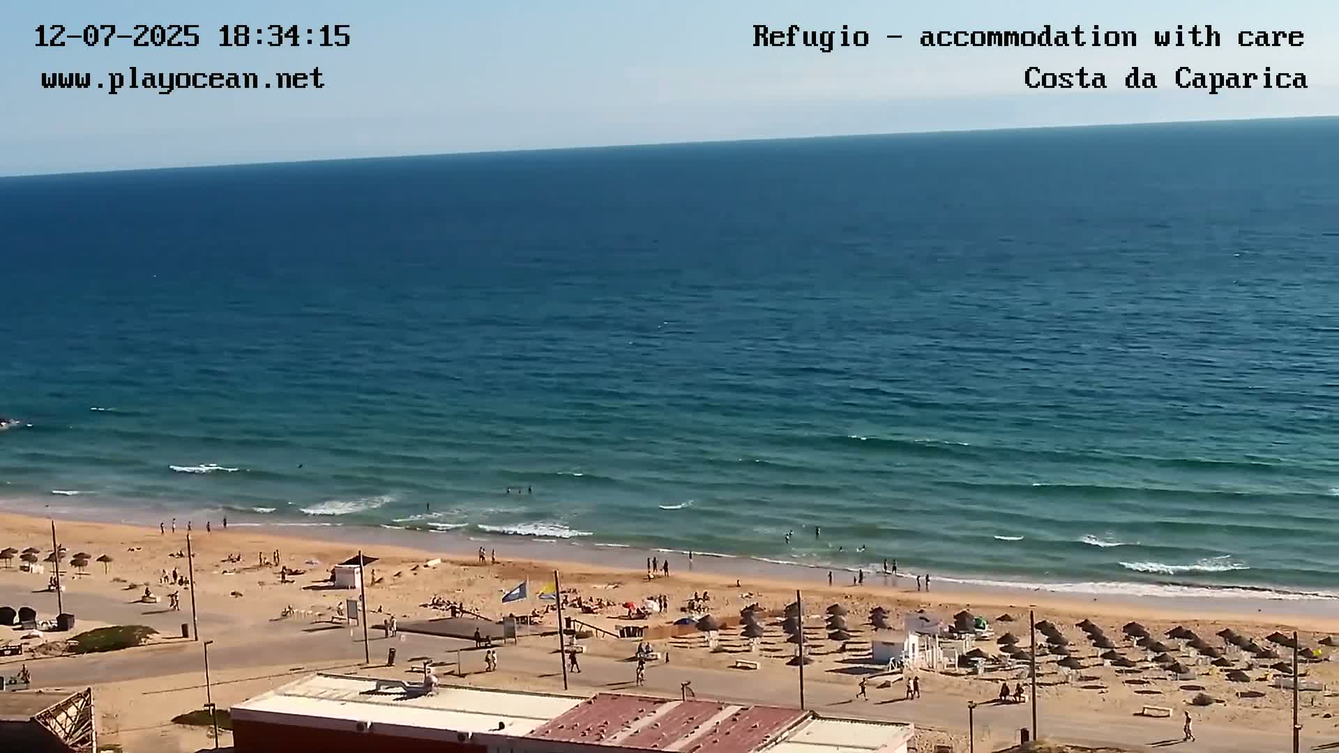 Costa da Caparica Beach Panaromic Live Cam - Almada, Setubal, Lisbon, Portugal