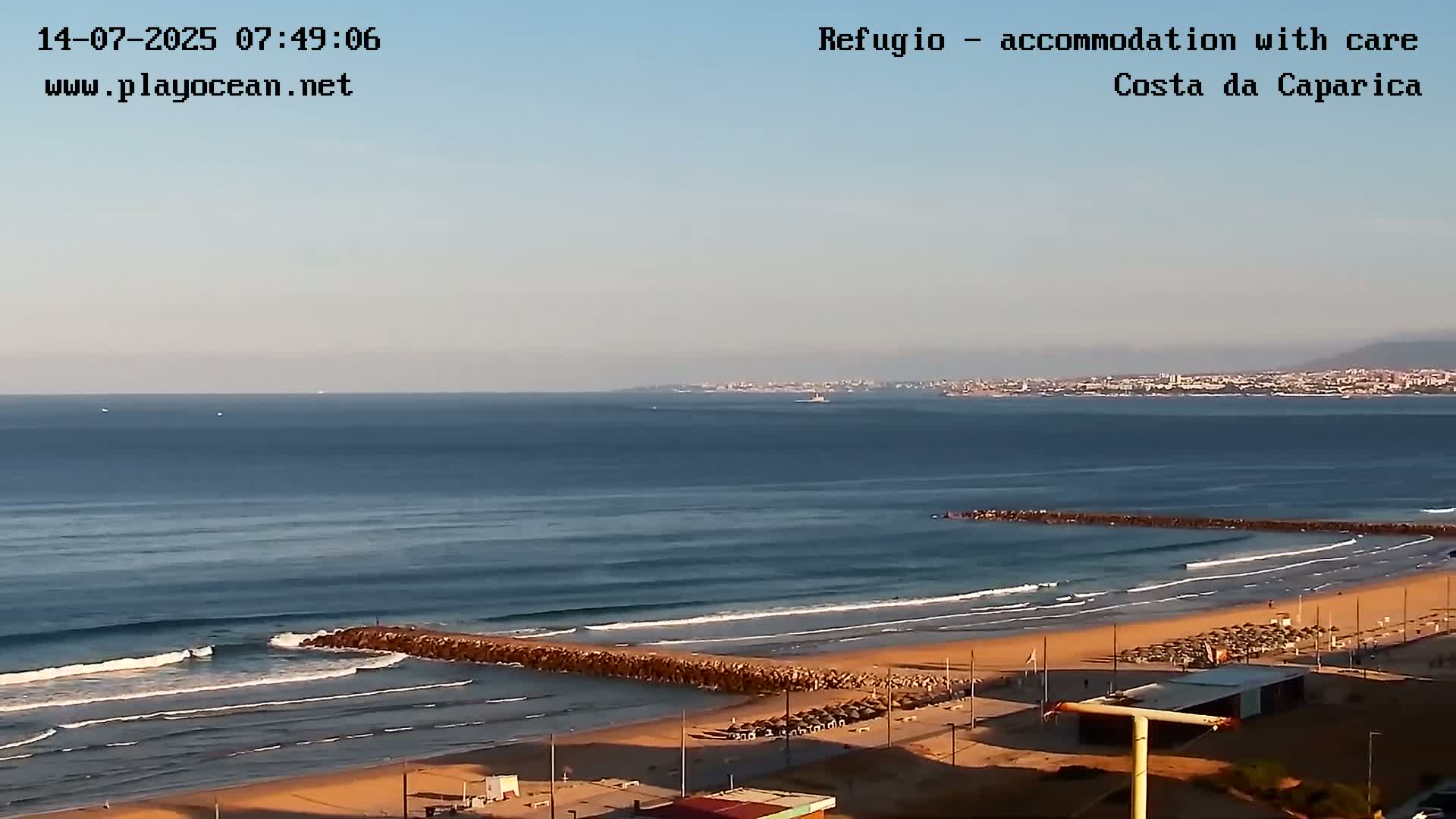 Costa da Caparica Beach Panaromic Live Cam - Almada, Setubal, Lisbon, Portugal