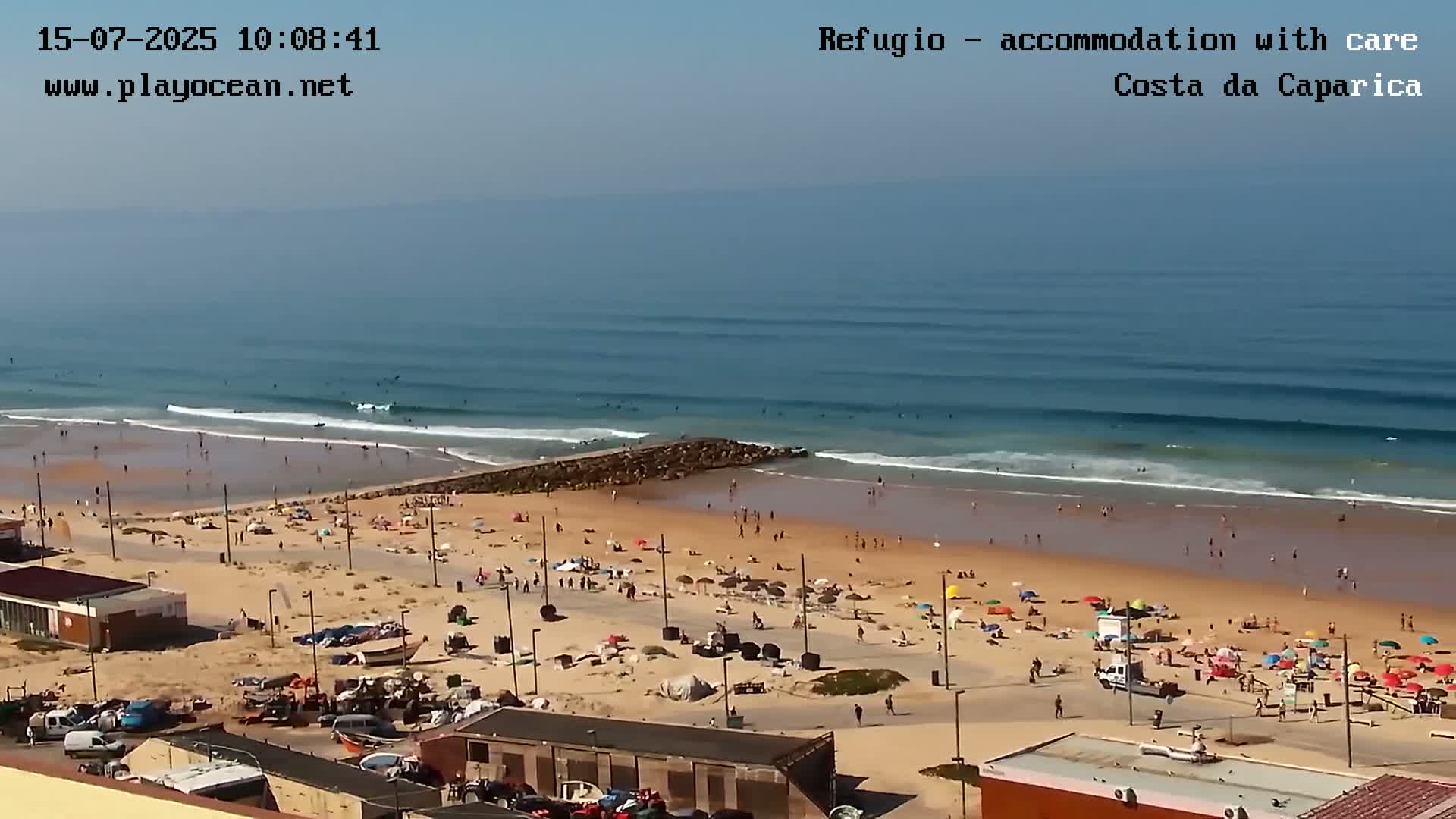 Costa da Caparica Beach Panaromic Live Cam - Almada, Setubal, Lisbon, Portugal