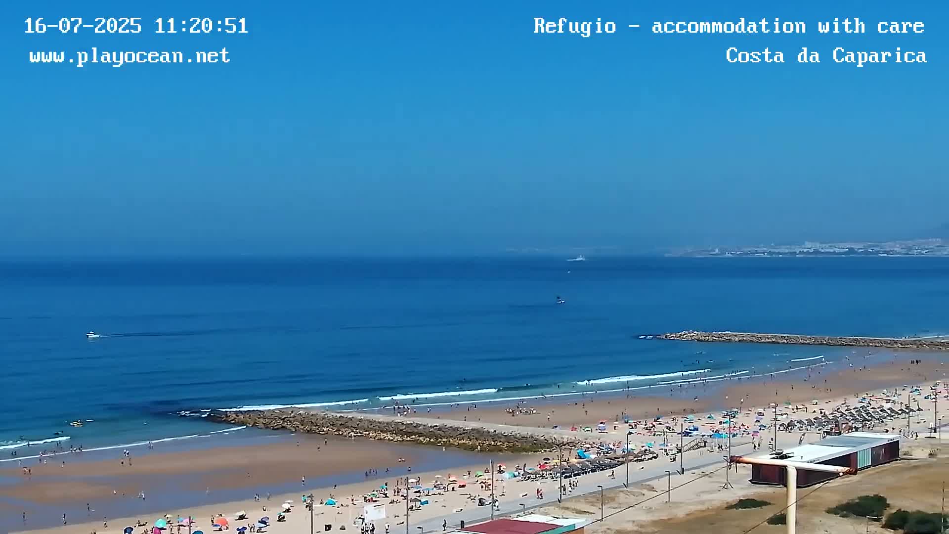 Costa da Caparica Beach Panaromic Live Cam - Almada, Setubal, Lisbon, Portugal