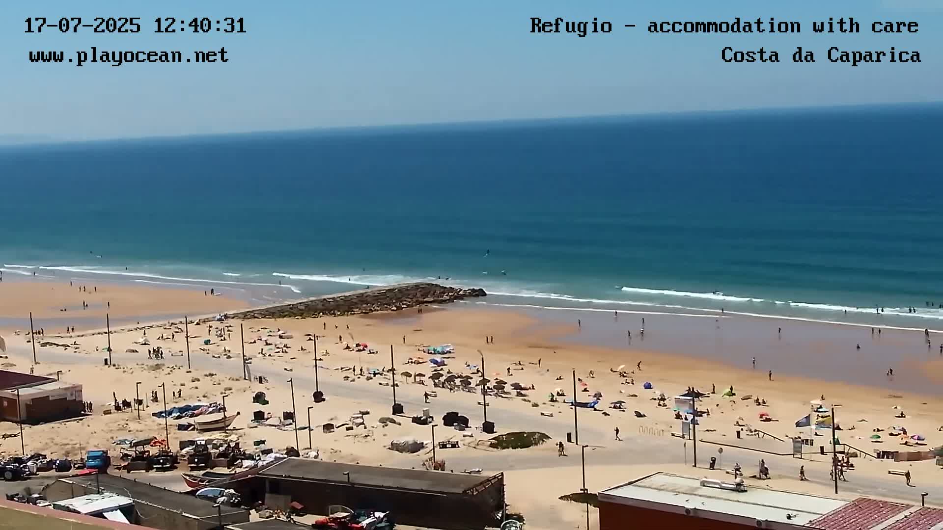 Costa da Caparica Beach Panaromic Live Cam - Almada, Setubal, Lisbon, Portugal