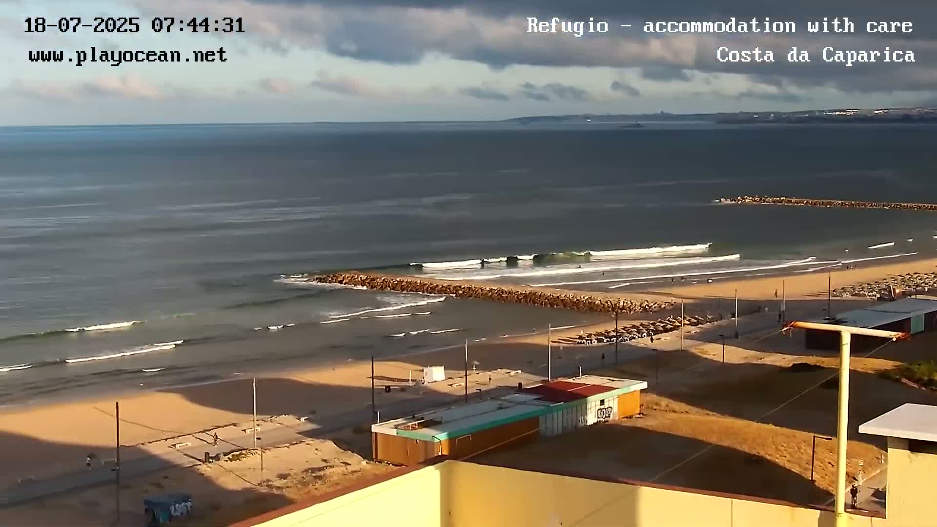 Costa da Caparica Beach Panaromic Live Cam - Almada, Setubal, Lisbon, Portugal