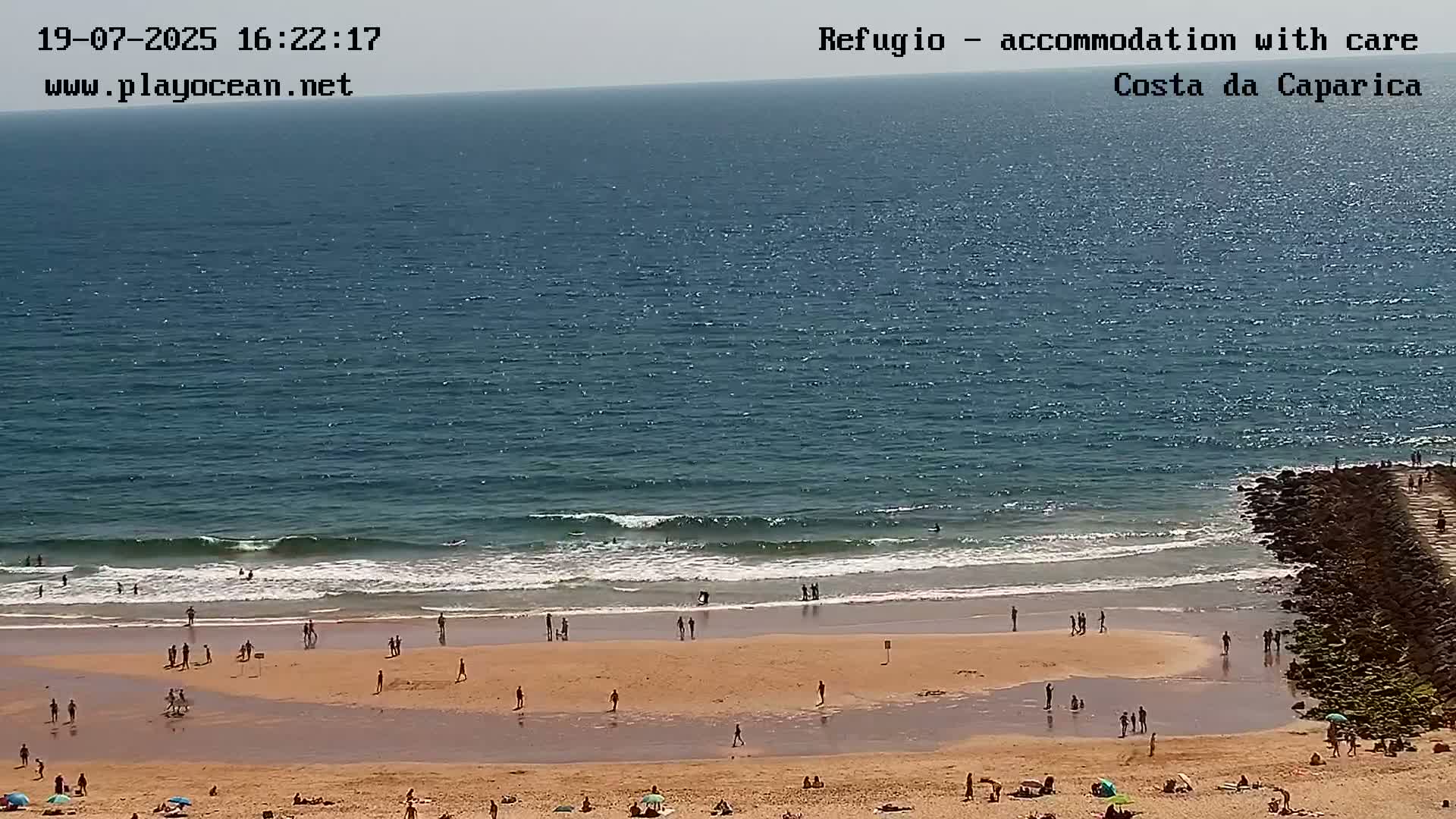 Costa da Caparica Beach Panaromic Live Cam - Almada, Setubal, Lisbon, Portugal