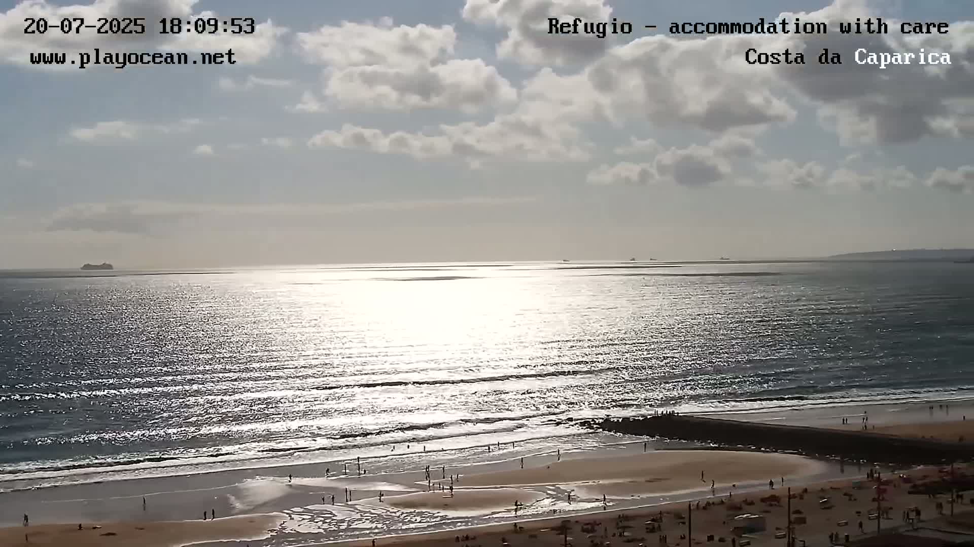 Costa da Caparica Beach Panaromic Live Cam - Almada, Setubal, Lisbon, Portugal