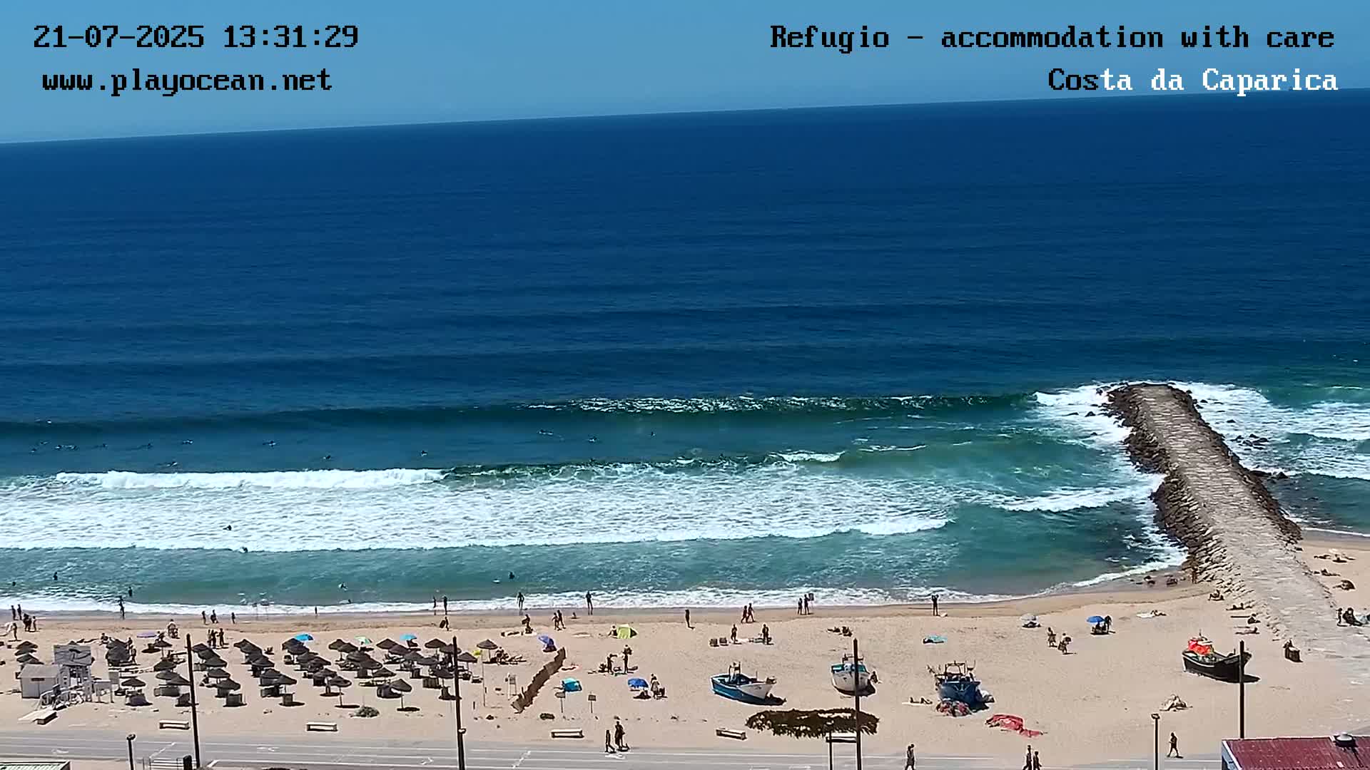 Costa da Caparica Beach Panaromic Live Cam - Almada, Setubal, Lisbon, Portugal