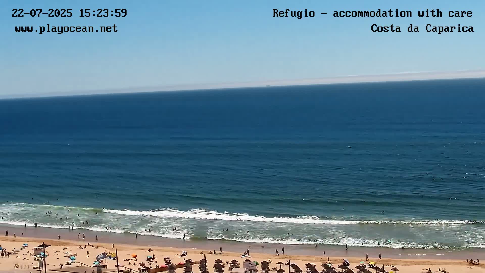 Costa da Caparica Beach Panaromic Live Cam - Almada, Setubal, Lisbon, Portugal