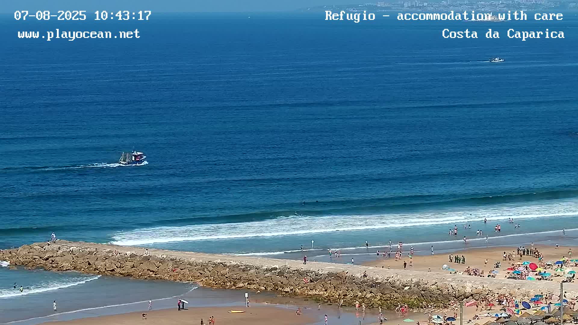 Costa da Caparica Beach Panaromic Live Cam - Almada, Setubal, Lisbon, Portugal