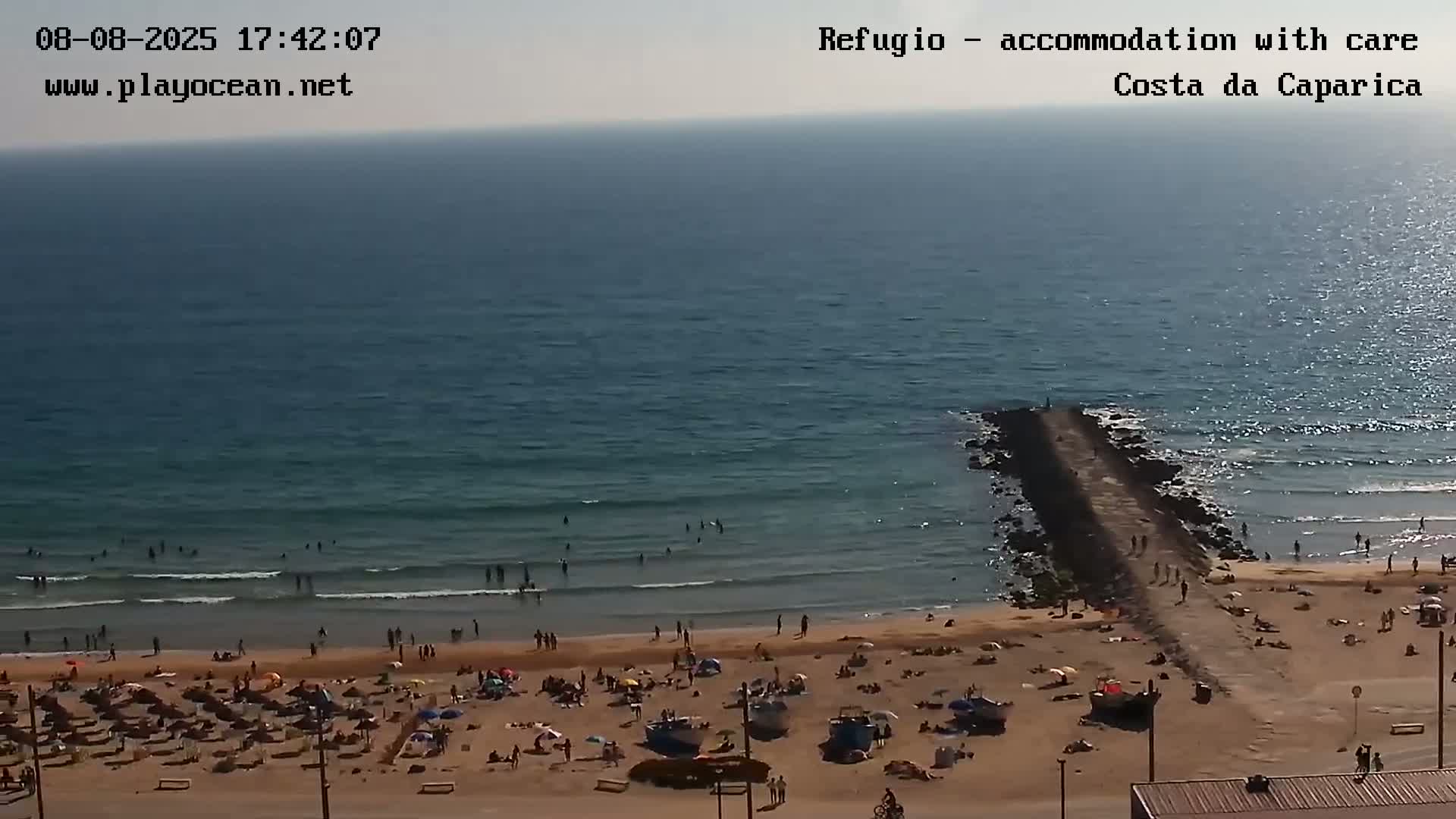 Costa da Caparica Beach Panaromic Live Cam - Almada, Setubal, Lisbon, Portugal
