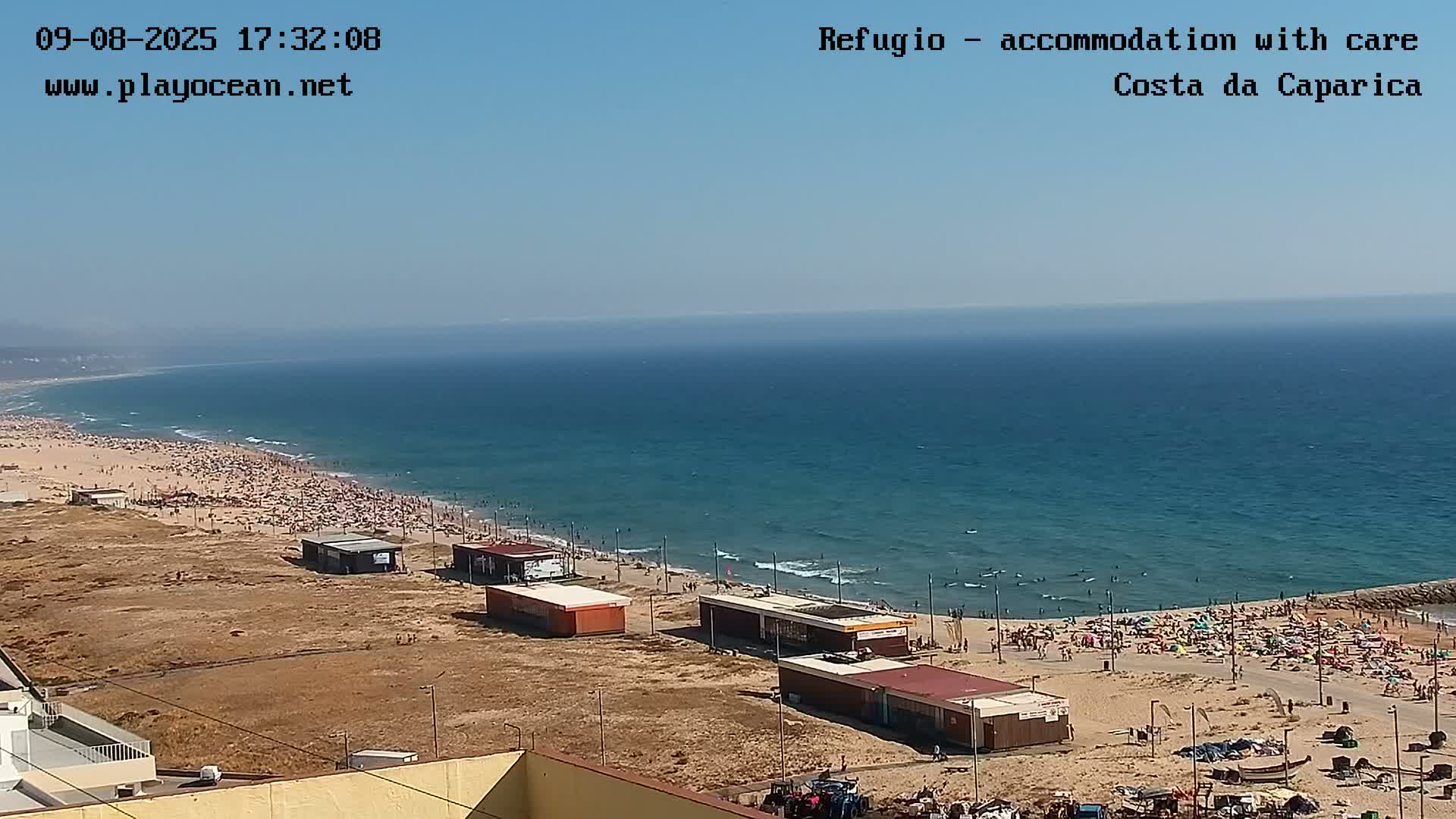Costa da Caparica Beach Panaromic Live Cam - Almada, Setubal, Lisbon, Portugal