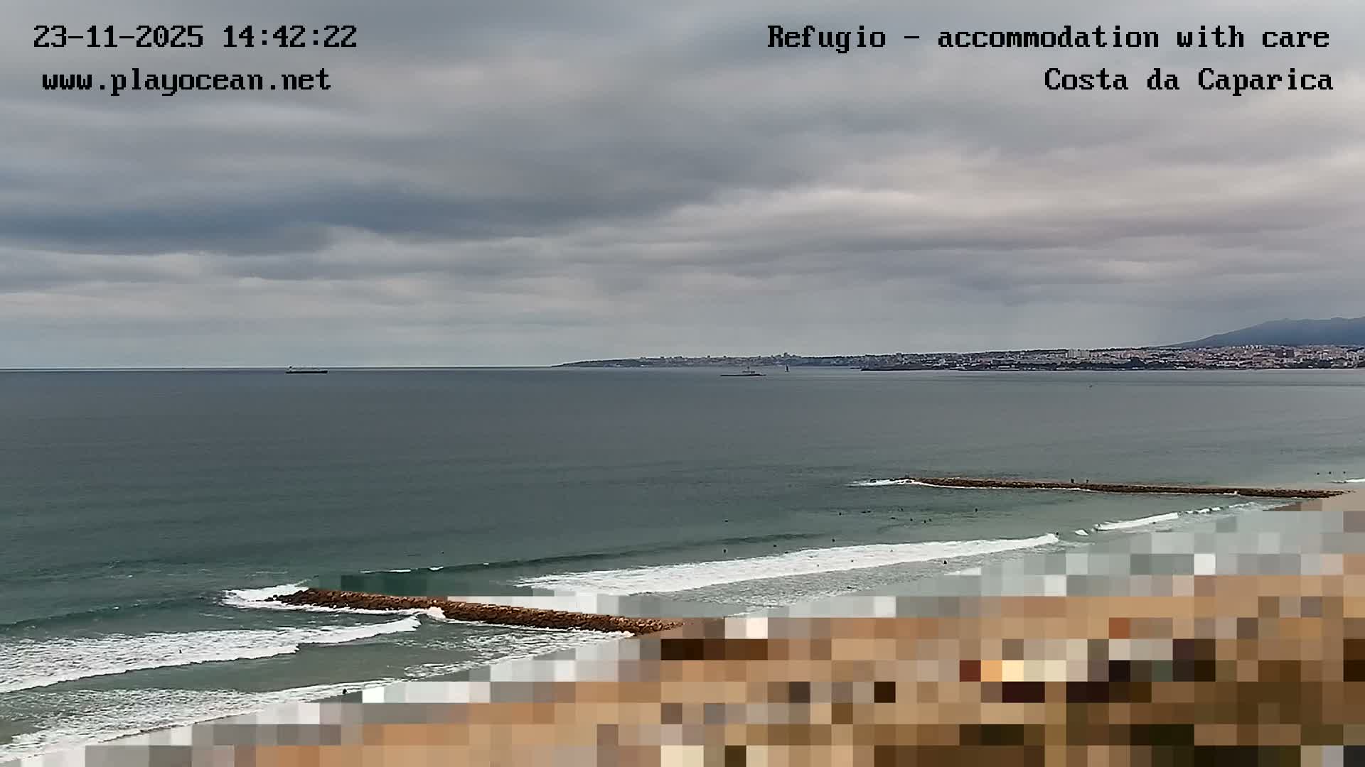 Costa da Caparica Beach Panaromic Live Cam - Almada, Setubal, Lisbon, Portugal