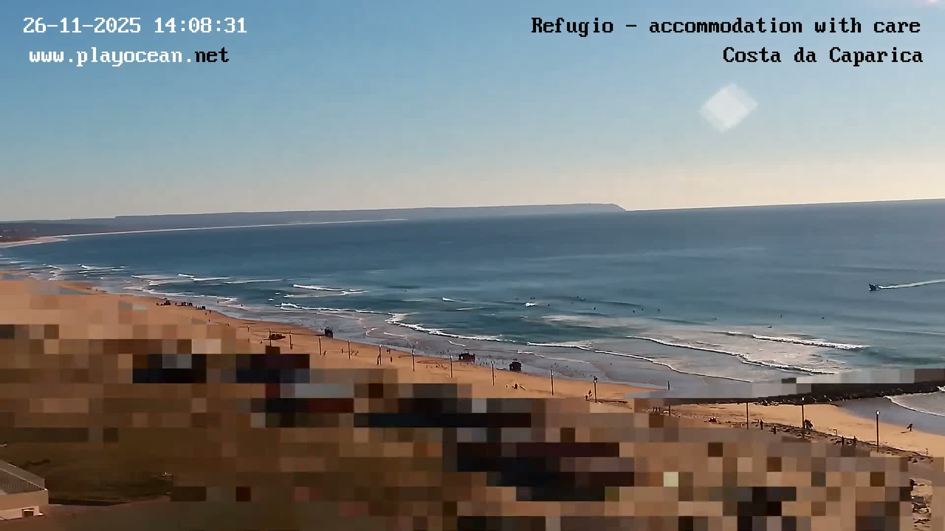 Costa da Caparica Beach Panaromic Live Cam - Almada, Setubal, Lisbon, Portugal