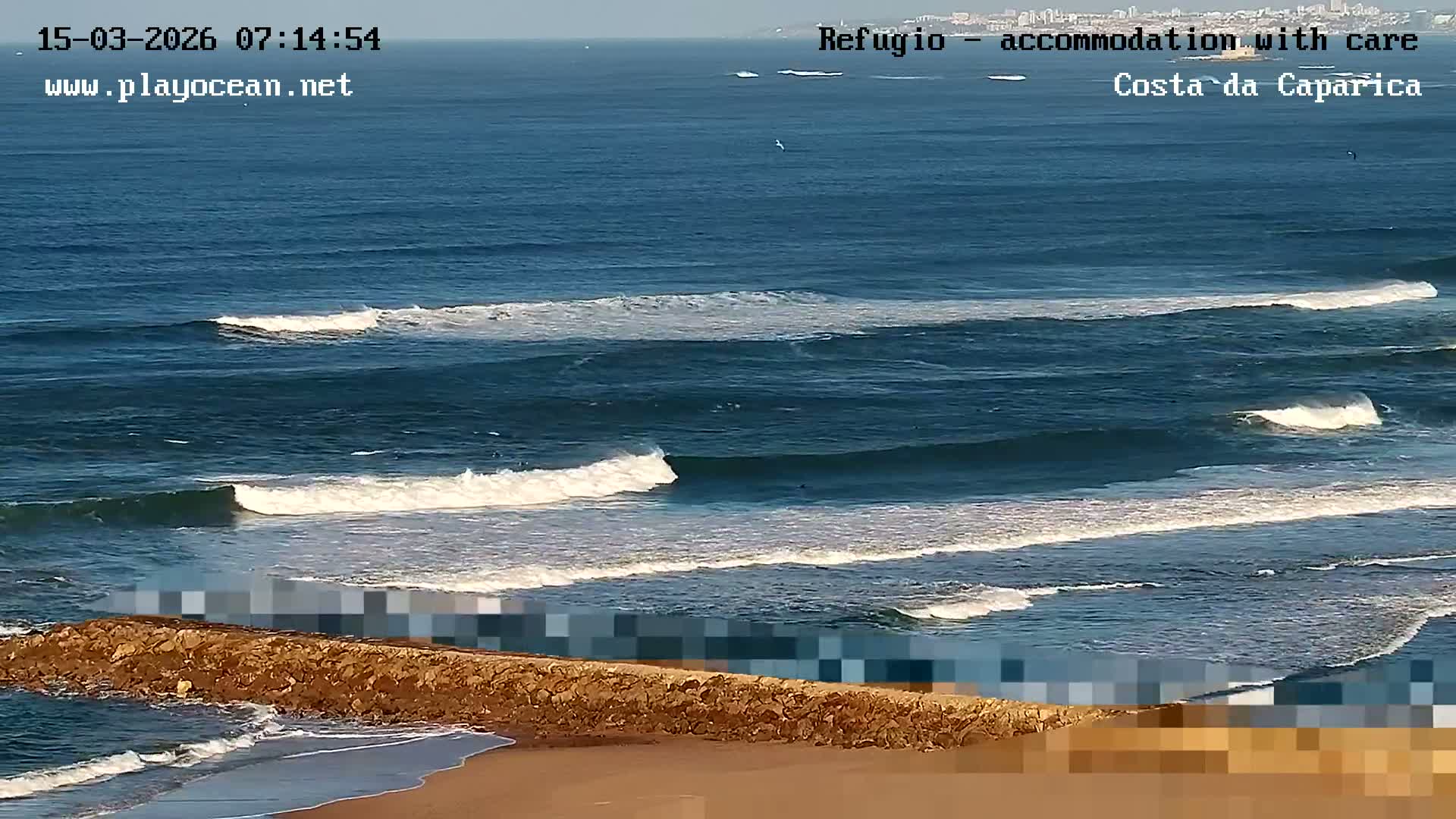 Costa da Caparica Beach Panaromic Live Cam - Almada, Setubal, Lisbon, Portugal