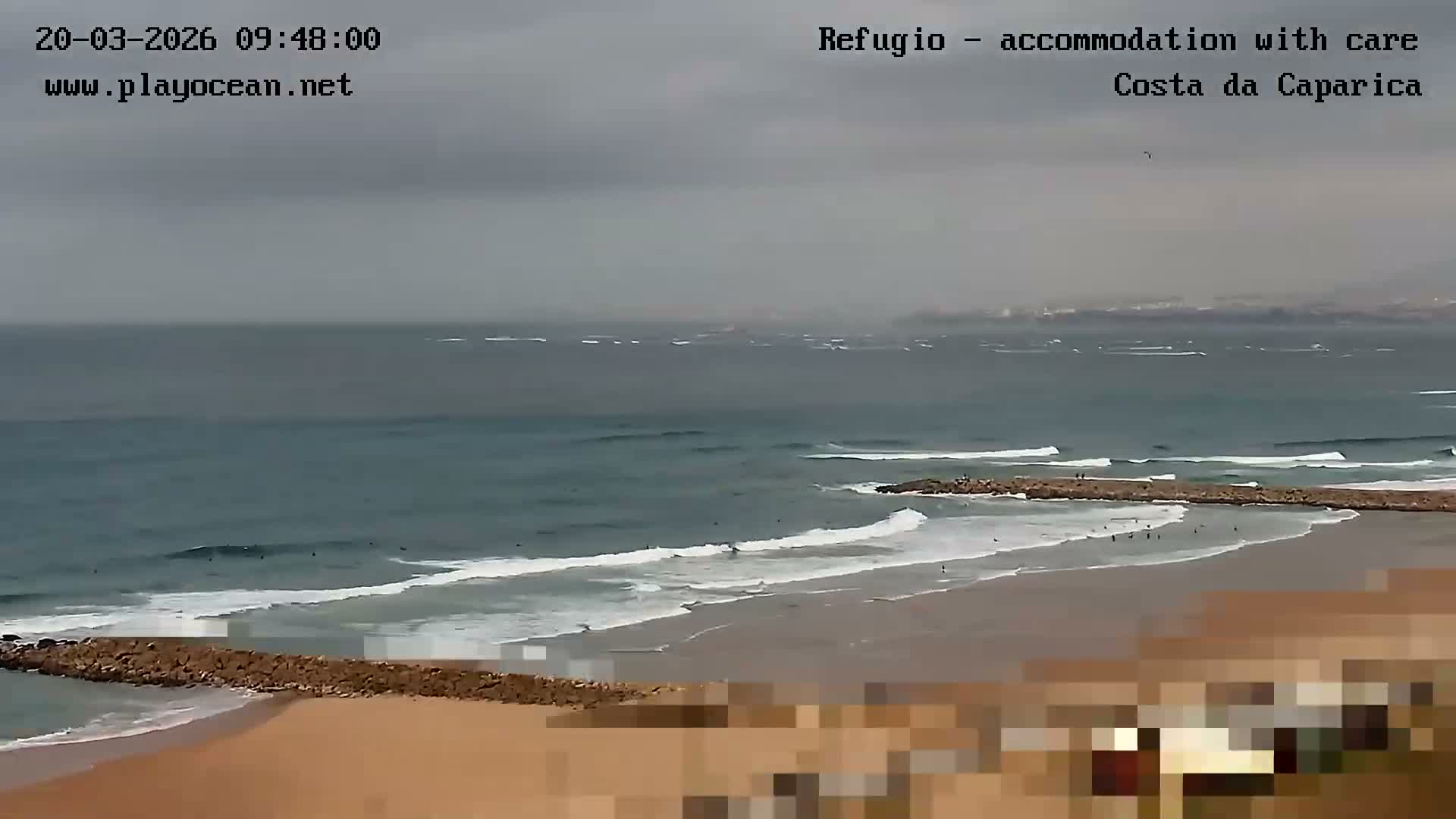 Costa da Caparica Beach Panaromic Live Cam - Almada, Setubal, Lisbon, Portugal