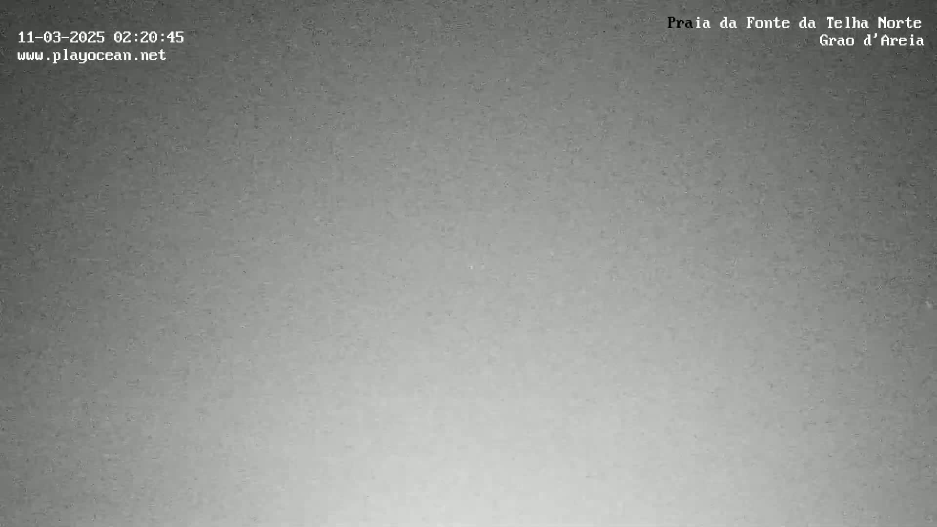 A grainy, mostly light-grey image shows a largely featureless expanse under dark nighttime conditions.