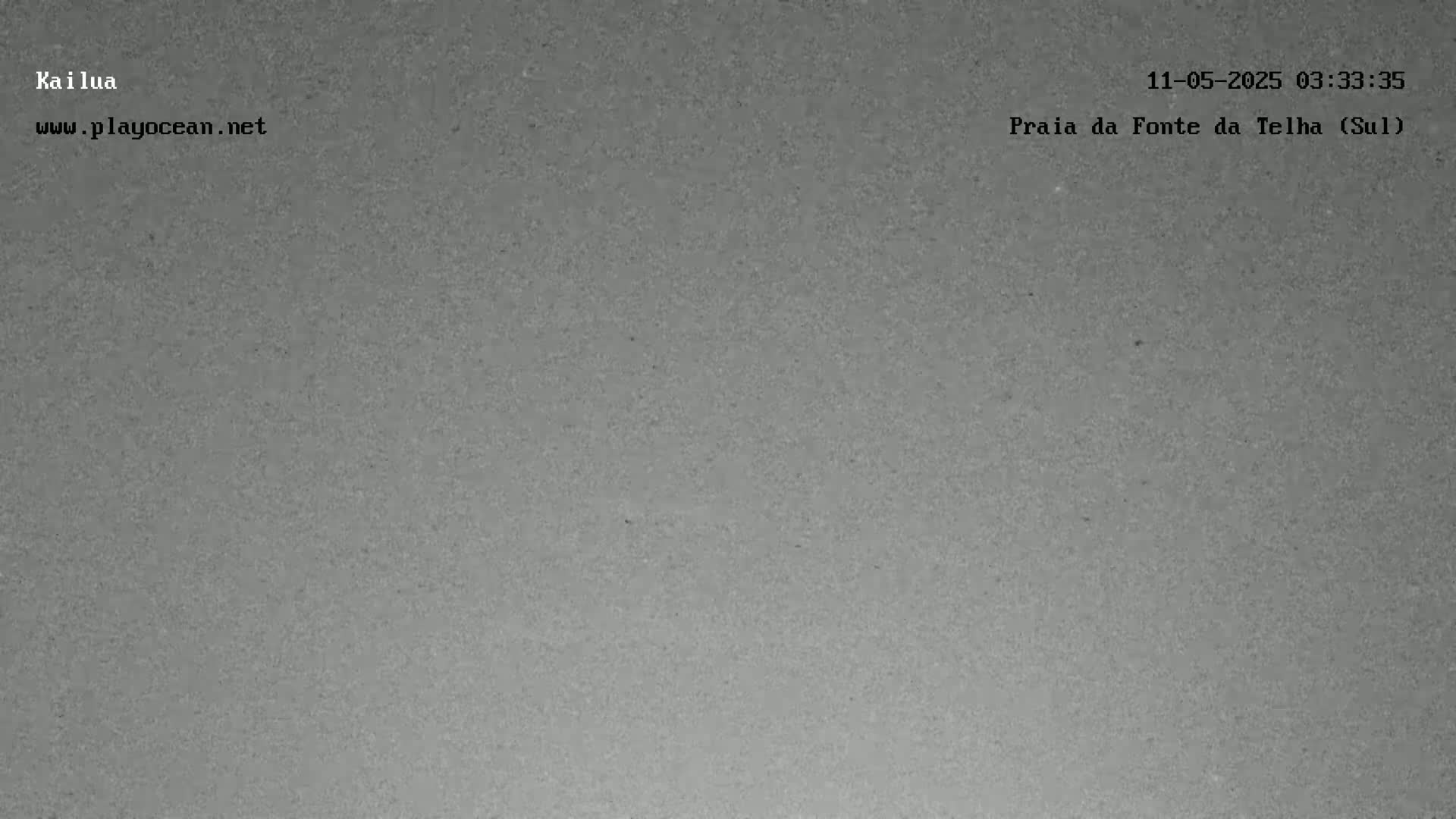 A grainy, gray image shows an overcast sky.