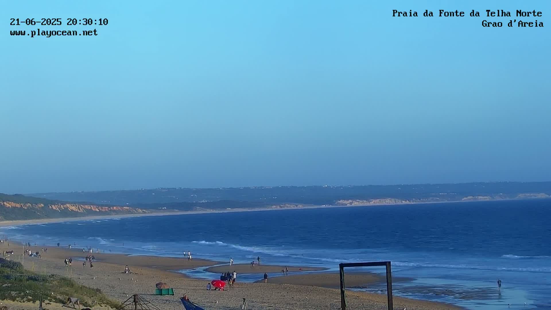 Praia da Fonte da Telha Beach, Costa de Caparica Live Cam - Almada, Setubal, Lisbon, Portugal