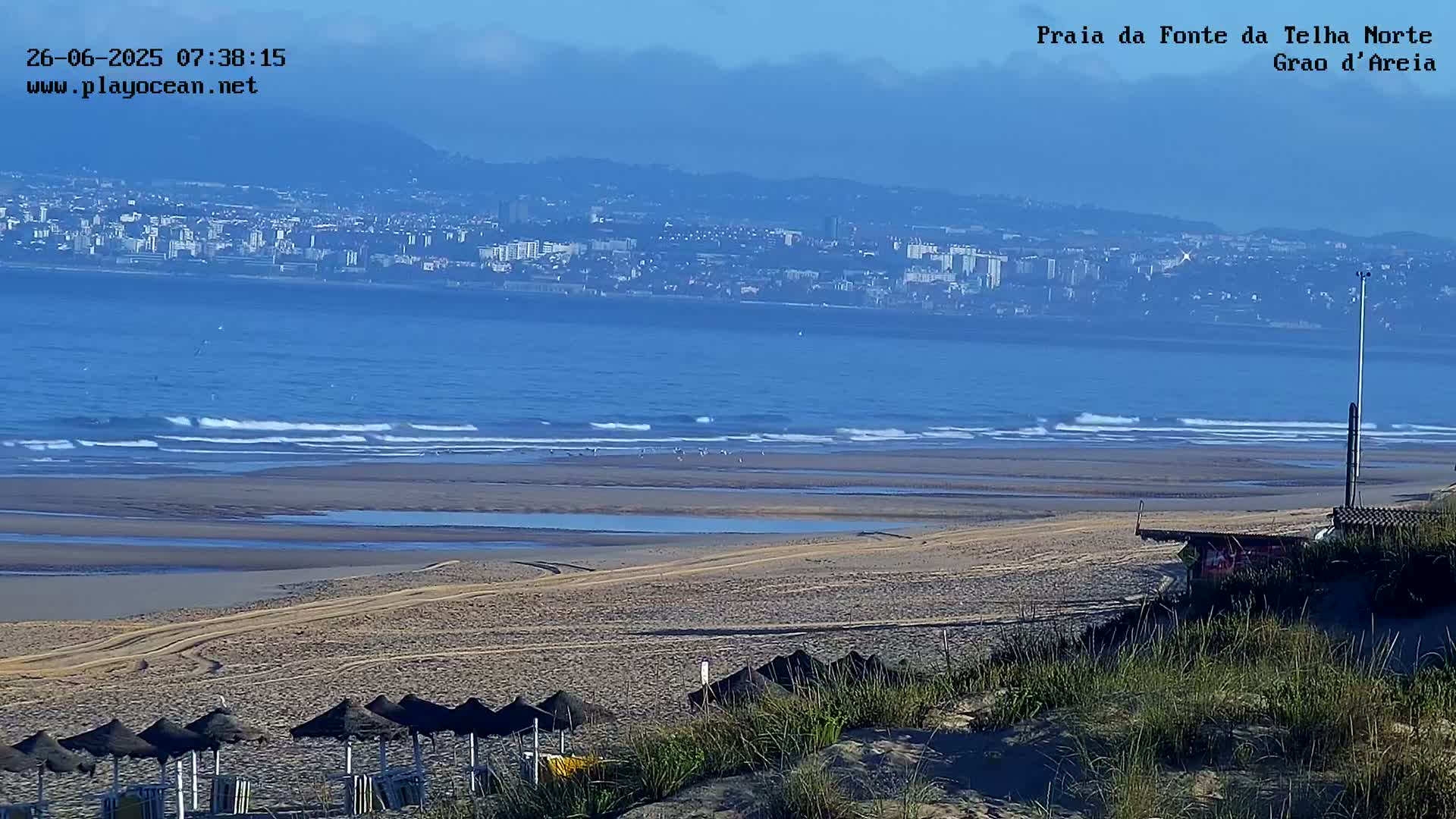 Praia da Fonte da Telha Beach, Costa de Caparica Live Cam - Almada, Setubal, Lisbon, Portugal