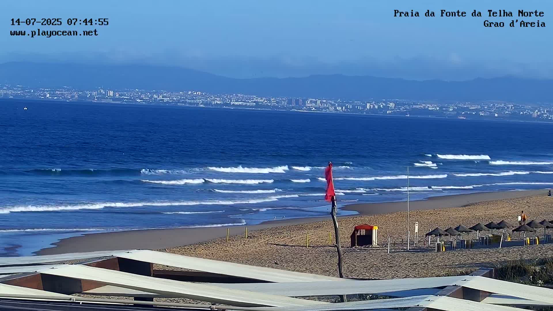 Praia da Fonte da Telha Beach, Costa de Caparica Live Cam - Almada, Setubal, Lisbon, Portugal