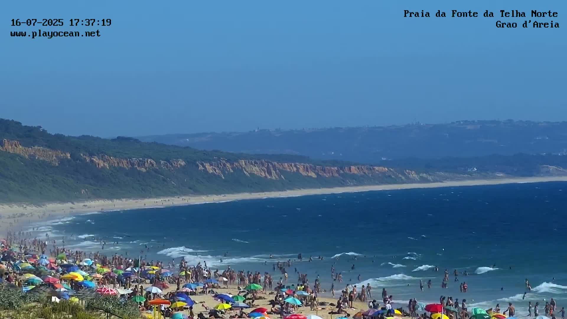 Praia da Fonte da Telha Beach, Costa de Caparica Live Cam - Almada, Setubal, Lisbon, Portugal