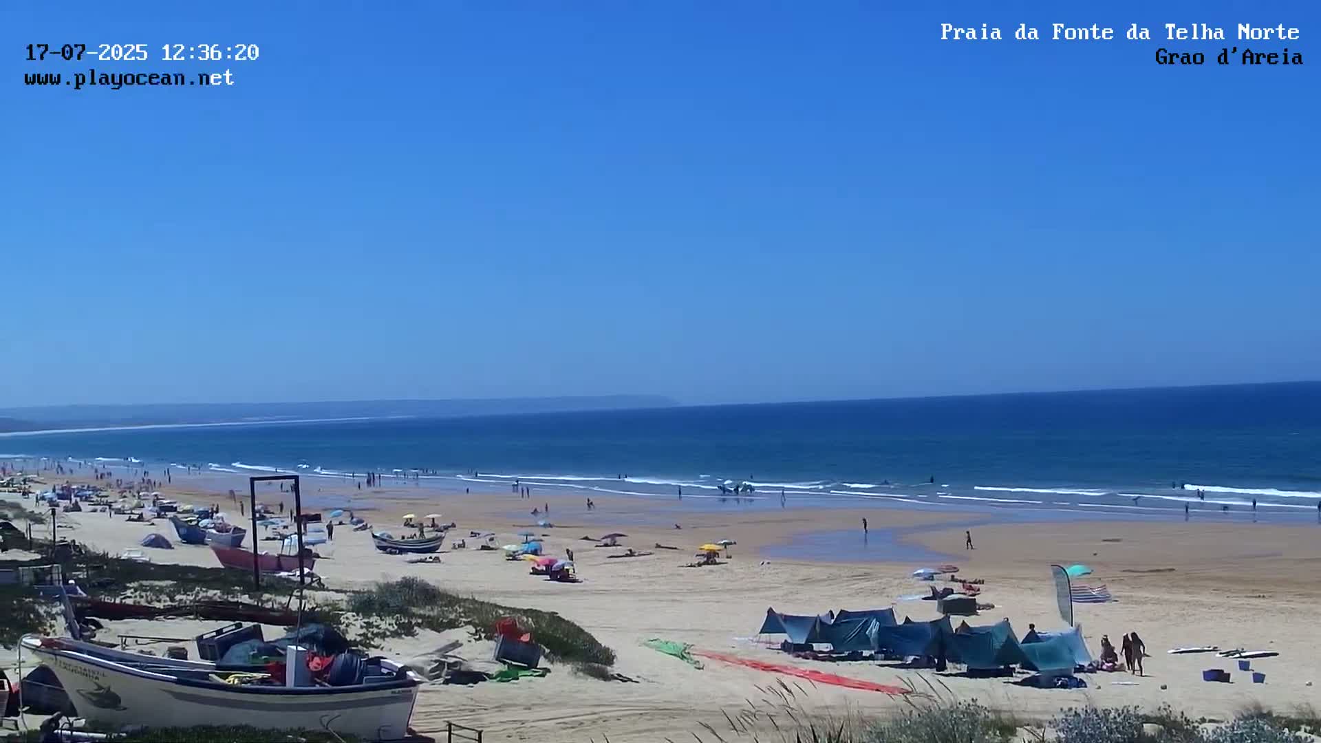 Praia da Fonte da Telha Beach, Costa de Caparica Live Cam - Almada, Setubal, Lisbon, Portugal