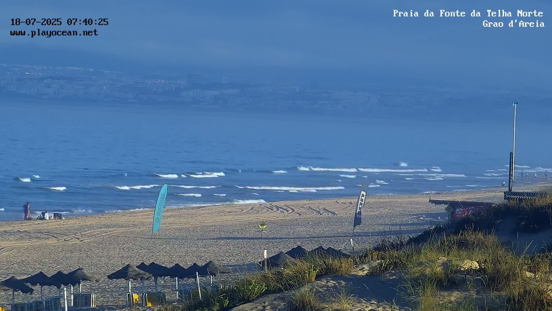 Praia da Fonte da Telha Beach, Costa de Caparica Live Cam - Almada, Setubal, Lisbon, Portugal