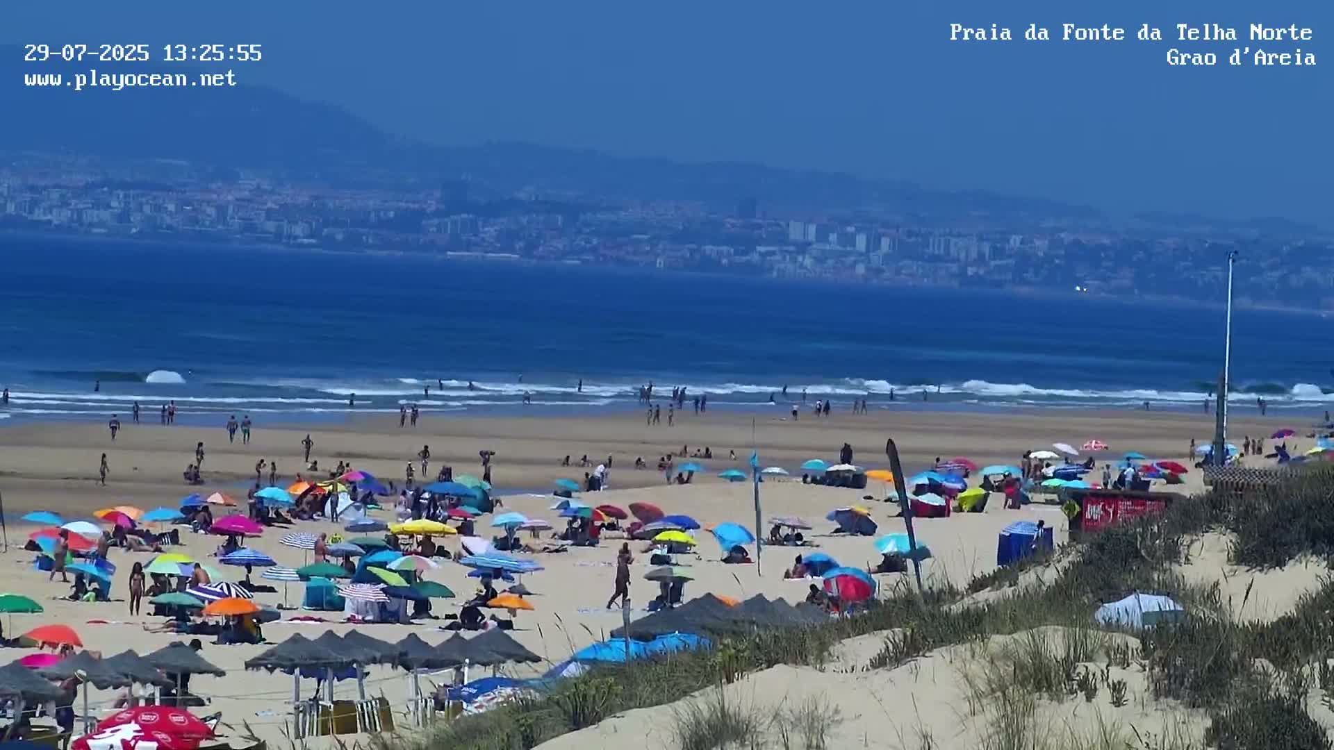 Praia da Fonte da Telha Beach, Costa de Caparica Live Cam - Almada, Setubal, Lisbon, Portugal