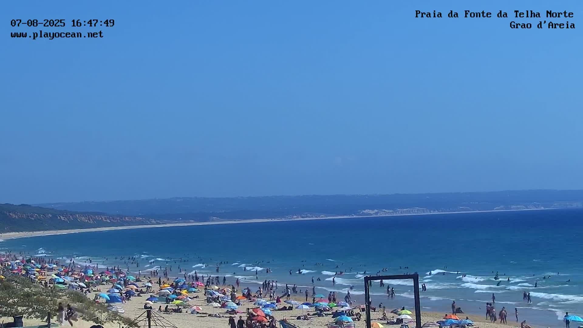 Praia da Fonte da Telha Beach, Costa de Caparica Live Cam - Almada, Setubal, Lisbon, Portugal
