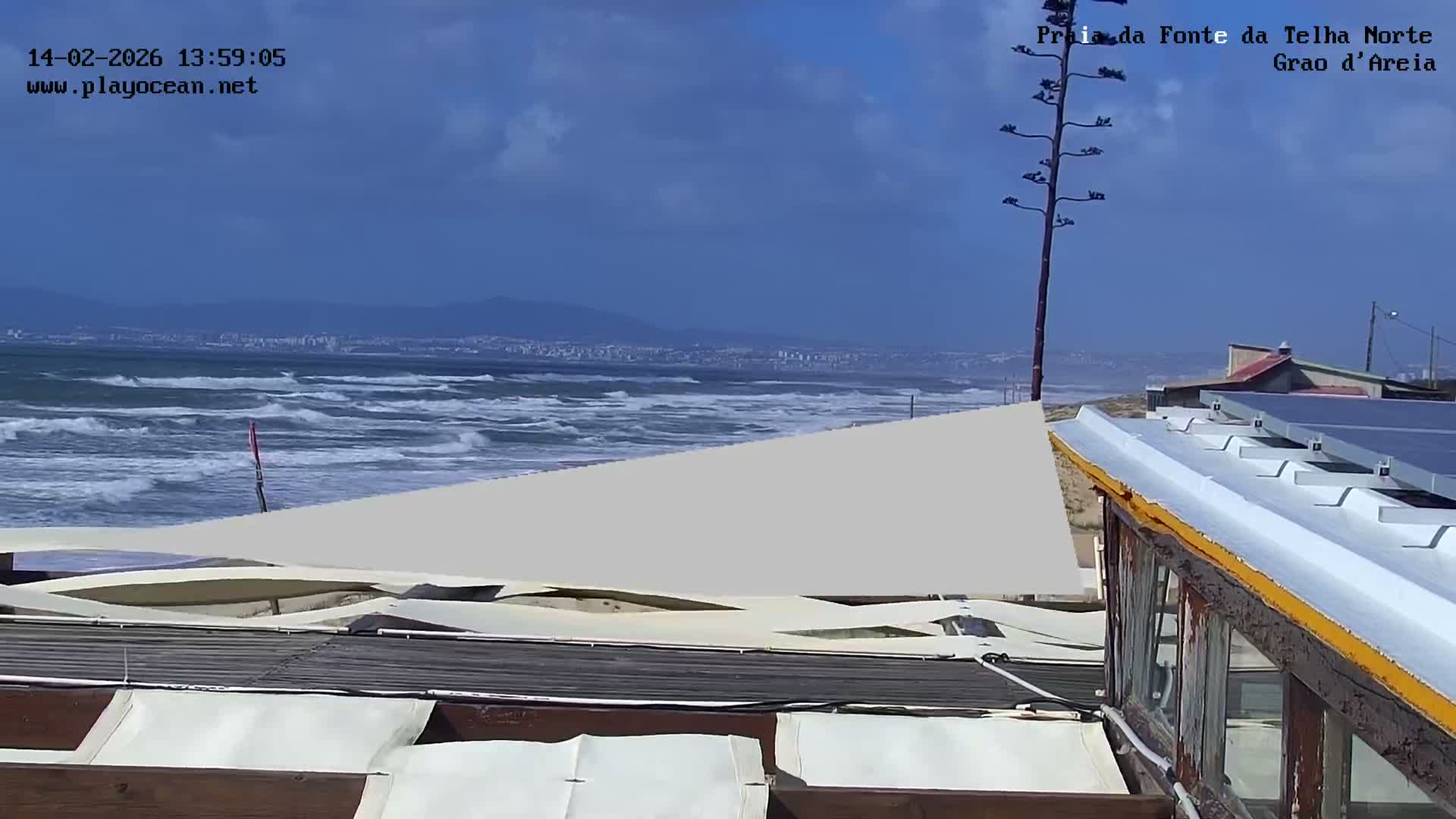 Praia da Fonte da Telha Beach, Costa de Caparica Live Cam - Almada, Setubal, Lisbon, Portugal