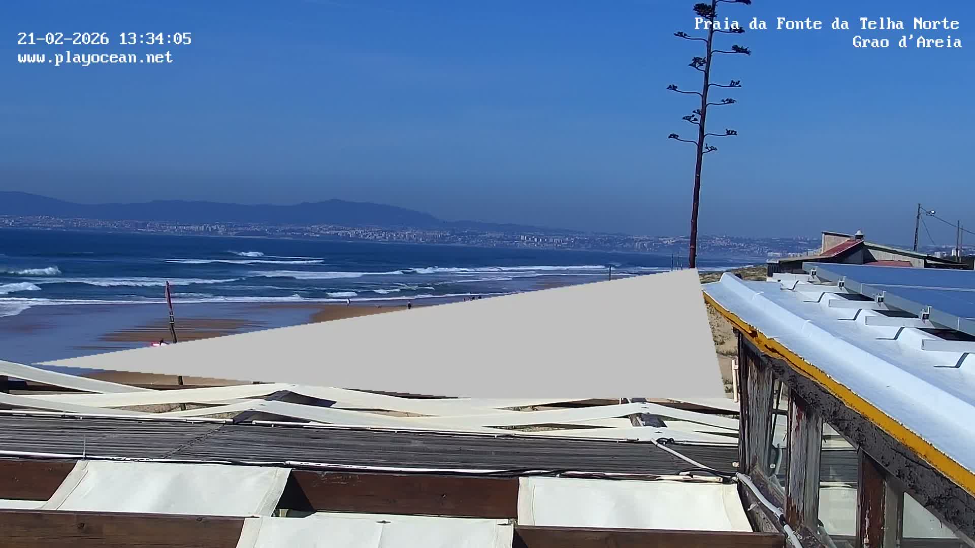 Praia da Fonte da Telha Beach, Costa de Caparica Live Cam - Almada, Setubal, Lisbon, Portugal