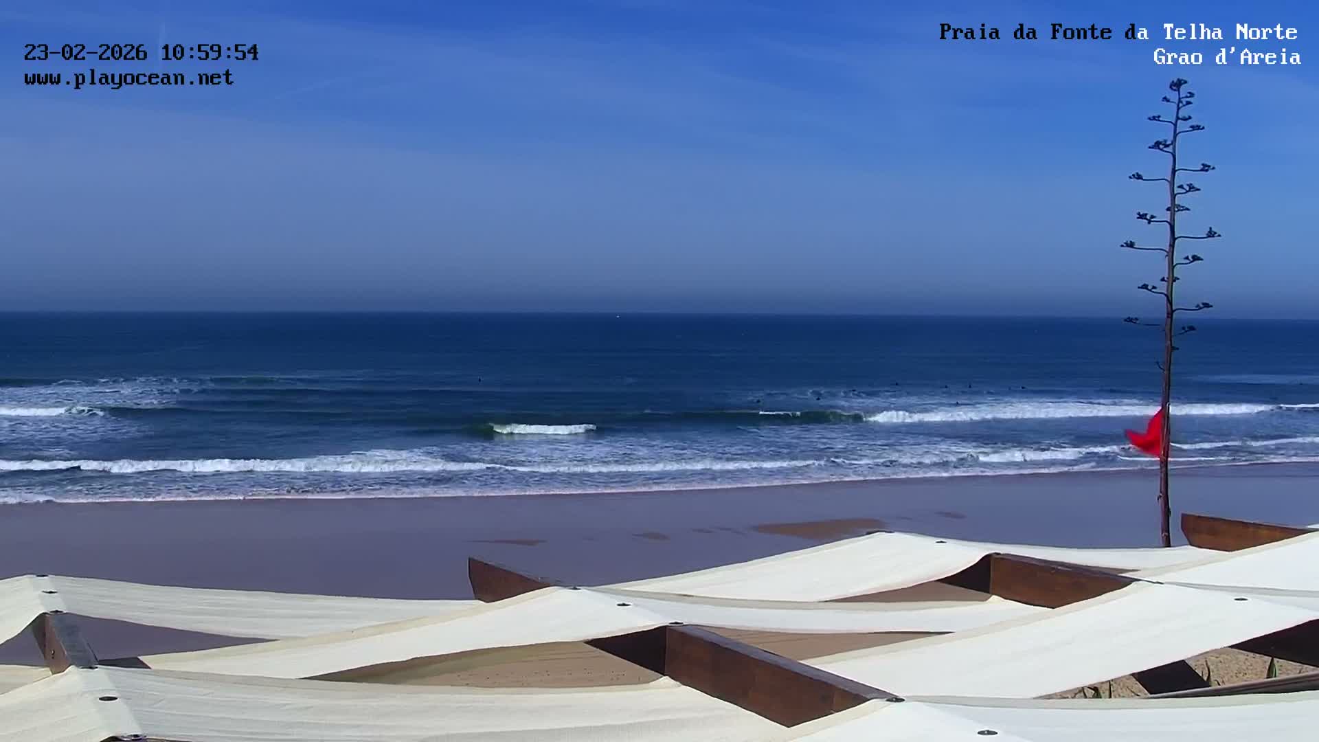 Praia da Fonte da Telha Beach, Costa de Caparica Live Cam - Almada, Setubal, Lisbon, Portugal