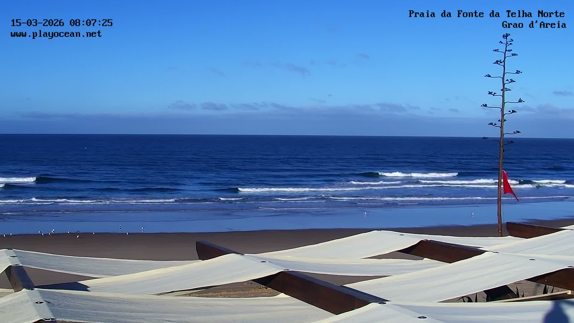 Praia da Fonte da Telha Beach, Costa de Caparica Live Cam - Almada, Setubal, Lisbon, Portugal