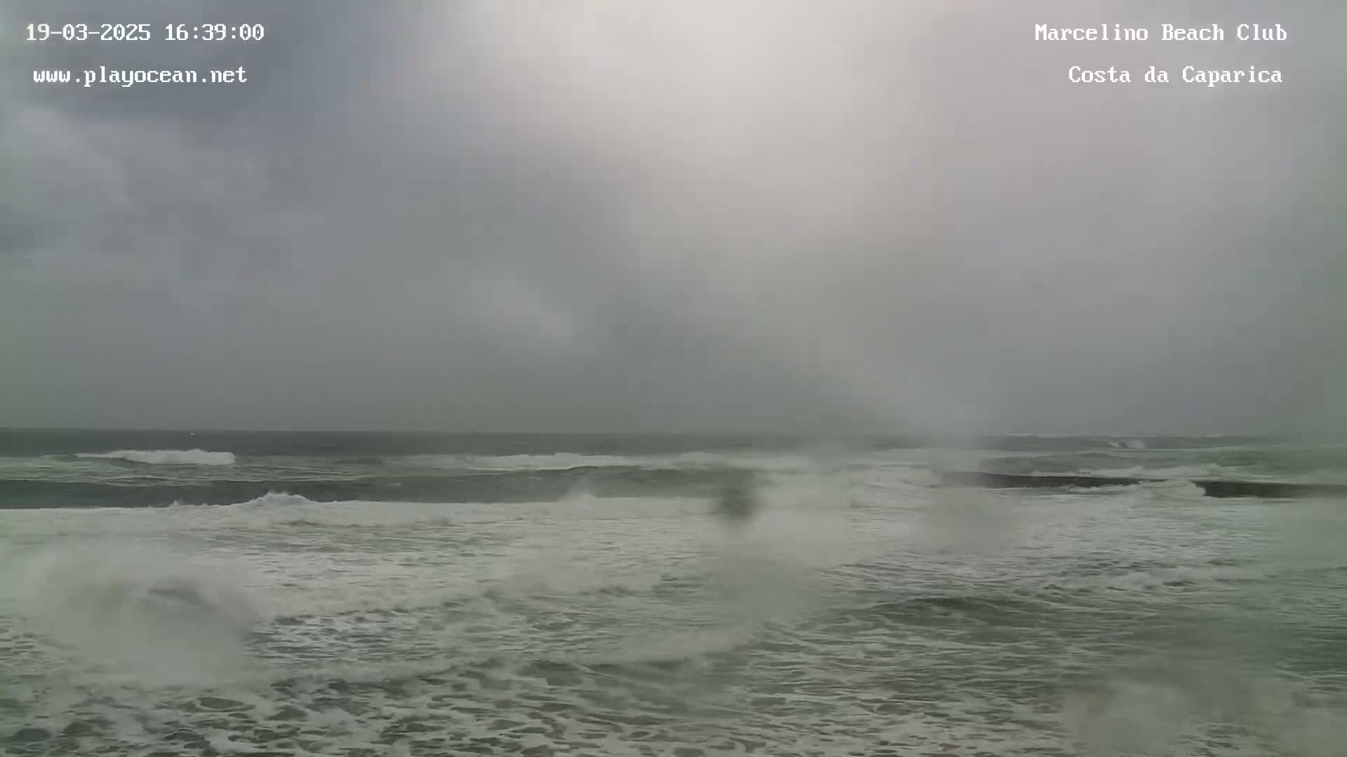 A stormy ocean with choppy waves under an overcast sky.