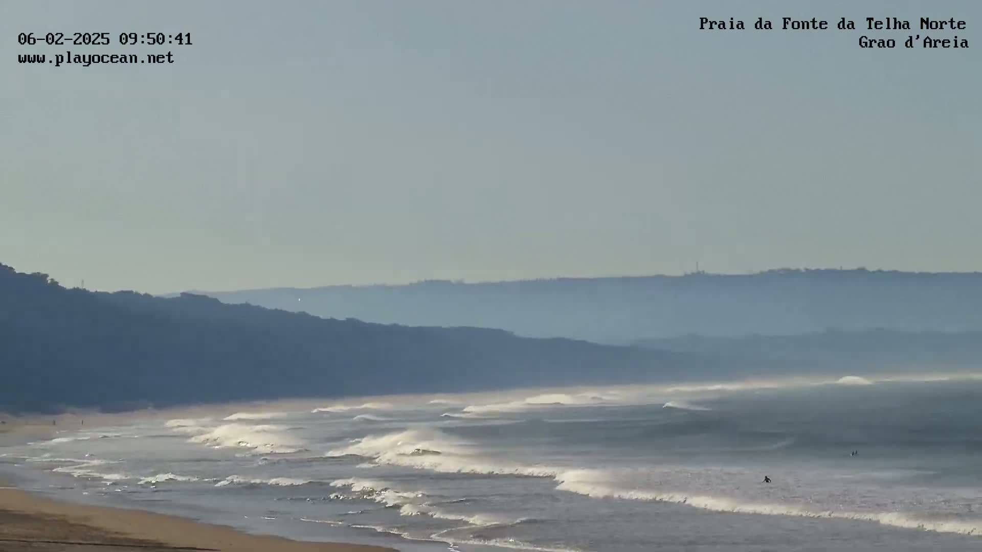 Praia da Fonte da Telha Beach, Costa de Caparica Surf  Live Cam - Almada, Setubal, Portugal