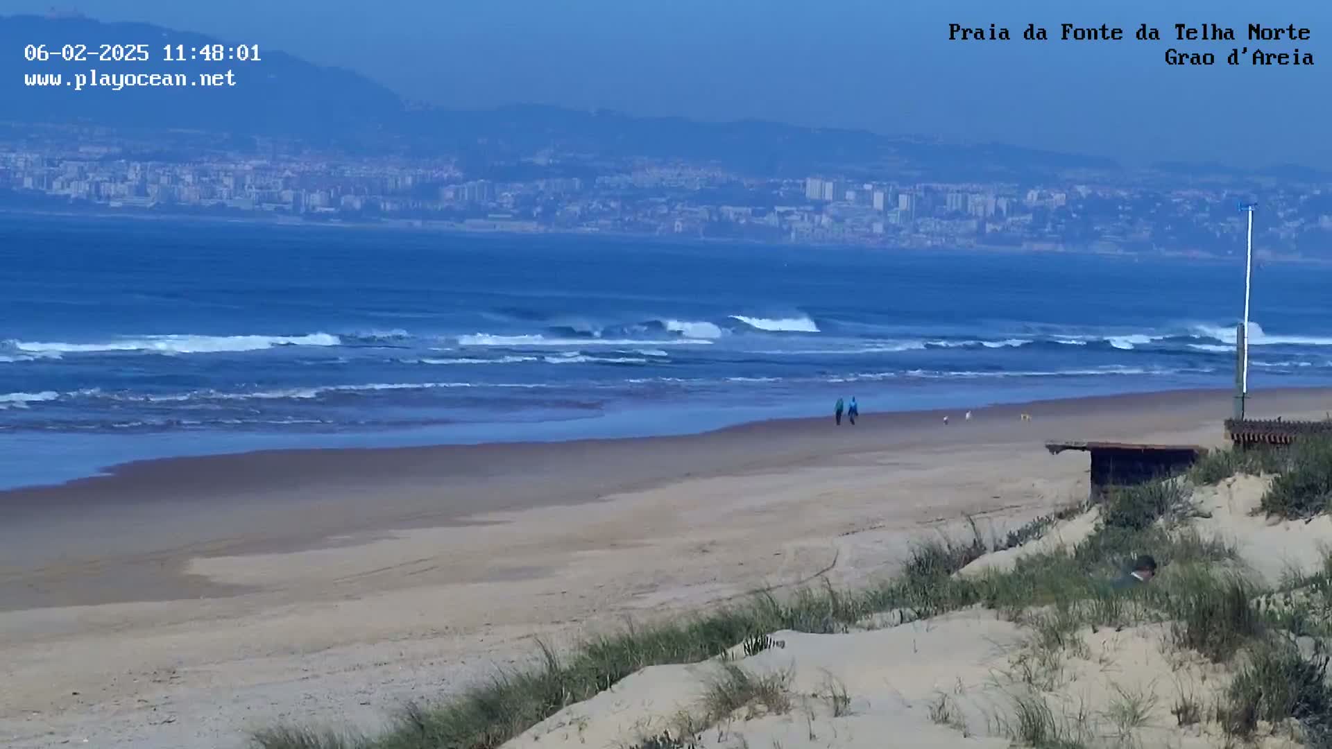 Praia da Fonte da Telha Beach, Costa de Caparica Surf  Live Cam - Almada, Setubal, Portugal