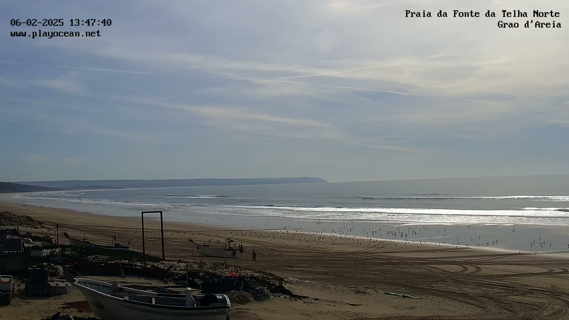 Praia da Fonte da Telha Beach, Costa de Caparica Surf  Live Cam - Almada, Setubal, Portugal
