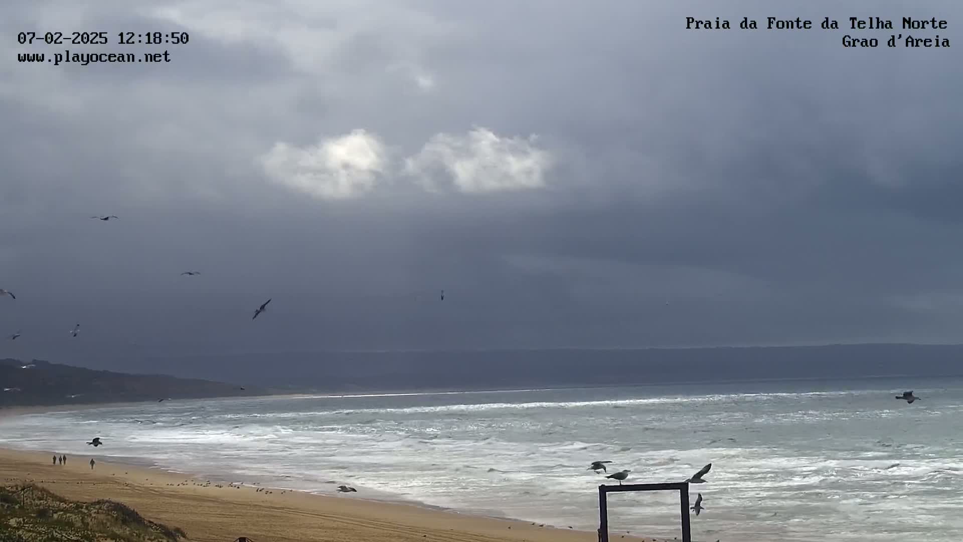 Praia da Fonte da Telha Beach, Costa de Caparica Surf  Live Cam - Almada, Setubal, Portugal