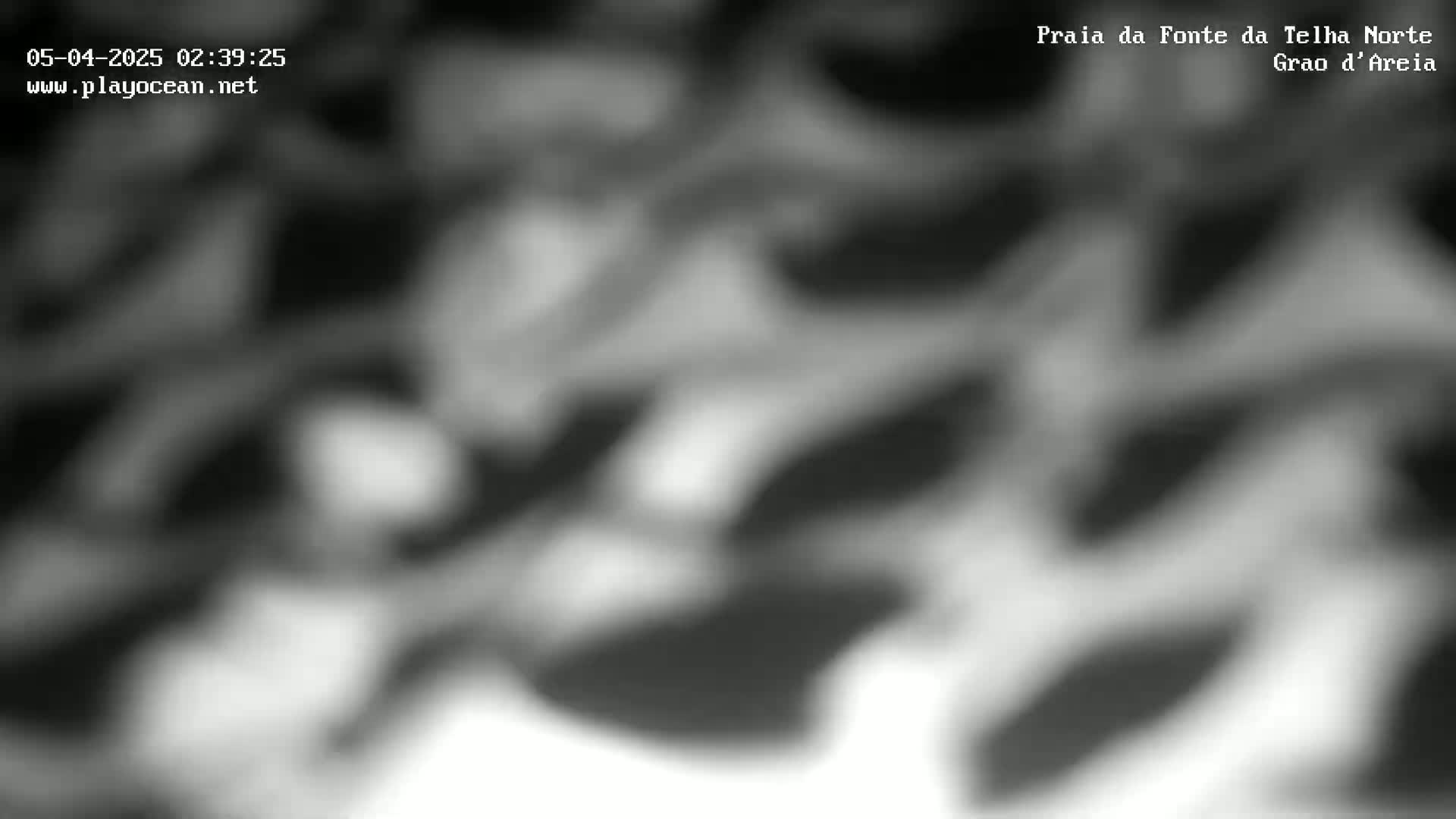 A blurry, grayscale image shows indistinct shapes and shading, suggesting an out-of-focus view of an overcast day.