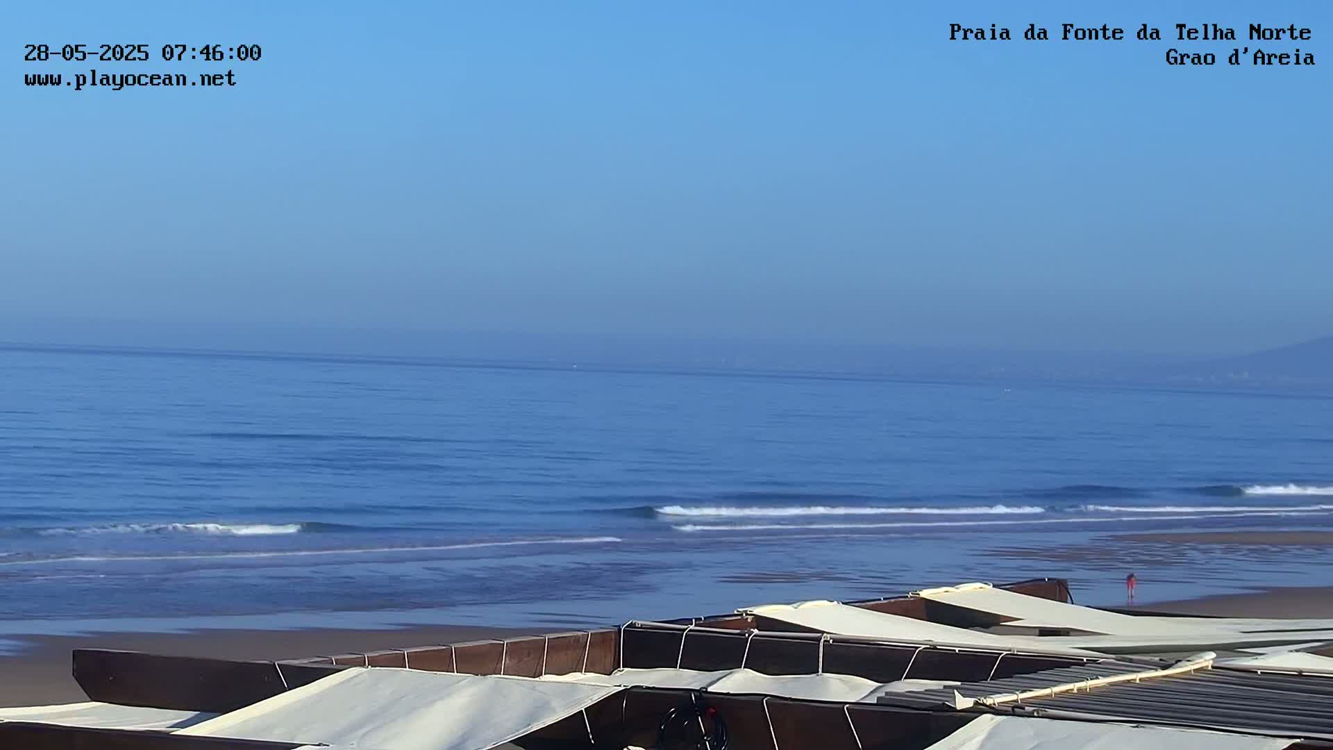 Praia da Fonte da Telha Beach, Costa de Caparica Surf  Live Cam - Almada, Setubal, Lisbon, Portugal