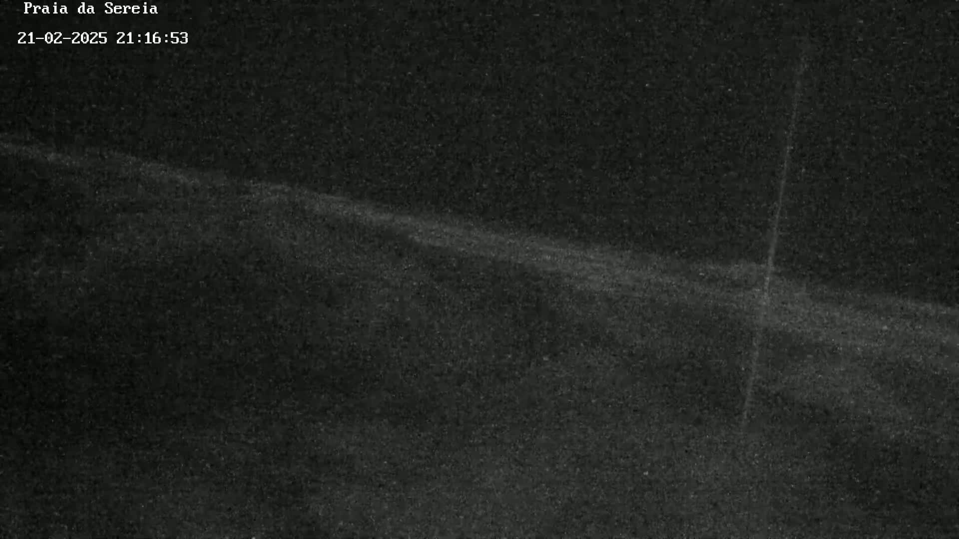 A grainy, dark image shows a dimly lit, sloping landscape at night.