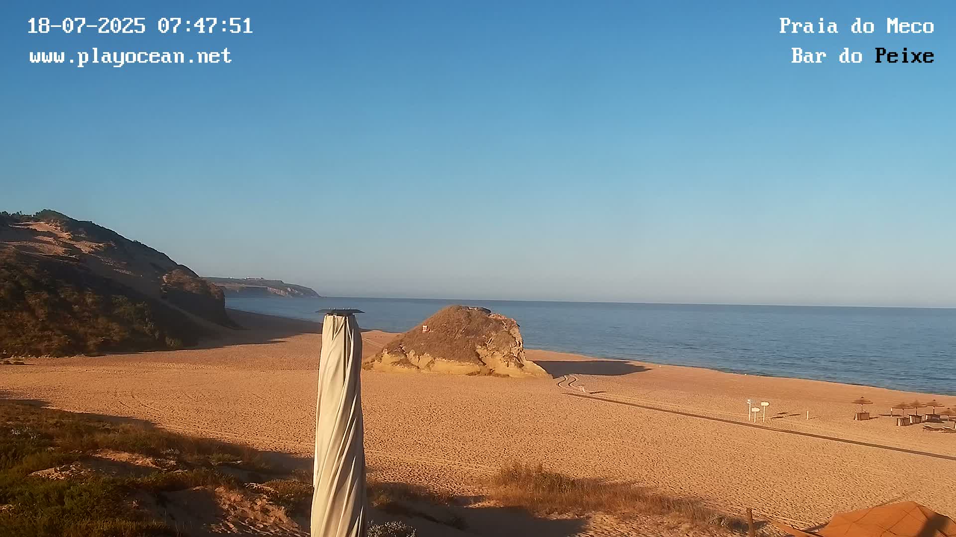 Praia do Meco Beach , Moinho de Baixo Live Cam  - Sesimbra,  Setubal, Lisbon, Portugal