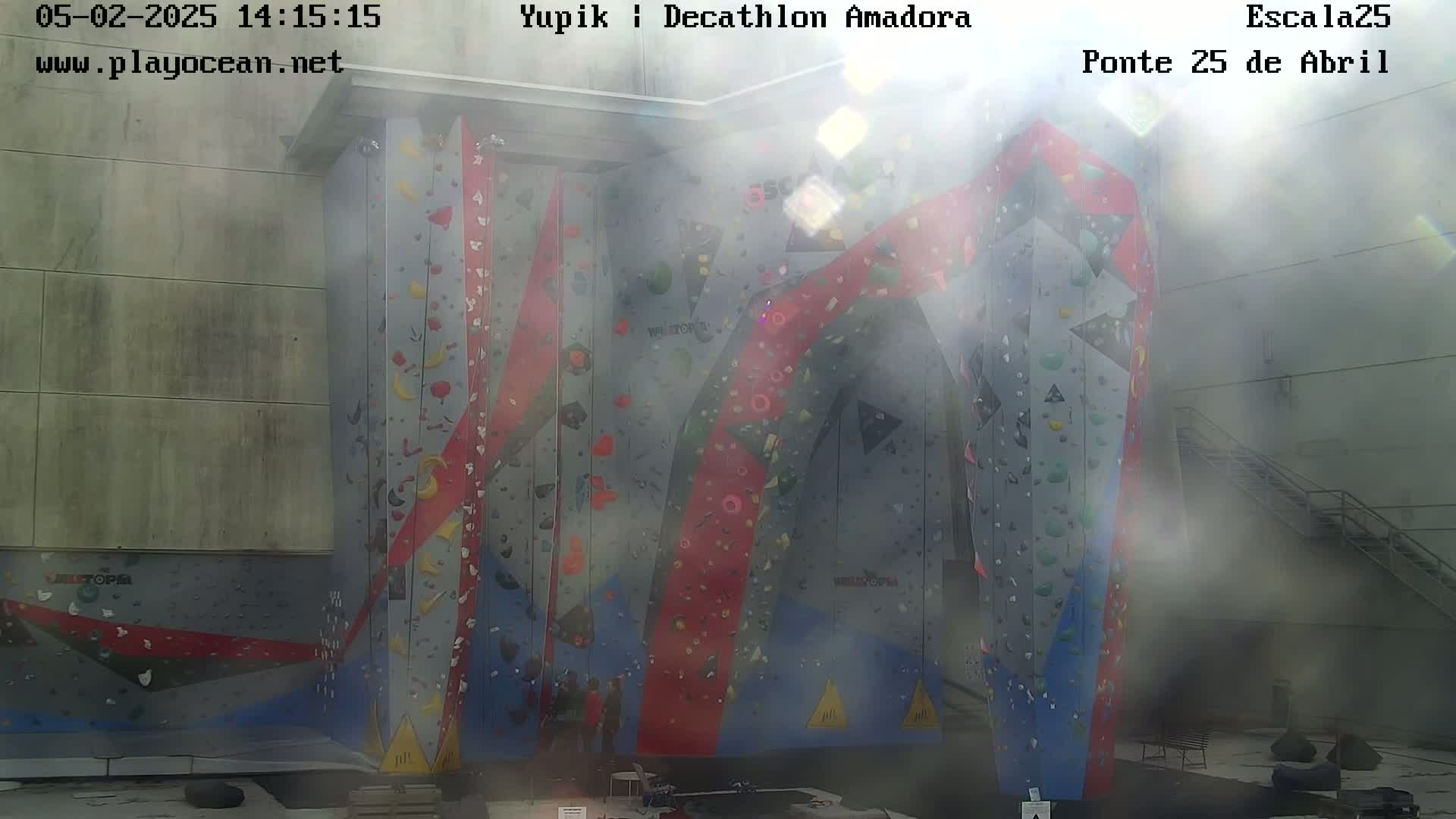 Under Ponte 25 de April Bridge, Escala25 Climbing Studio Live Cam - Alcantara, Lisbon, Portugal 