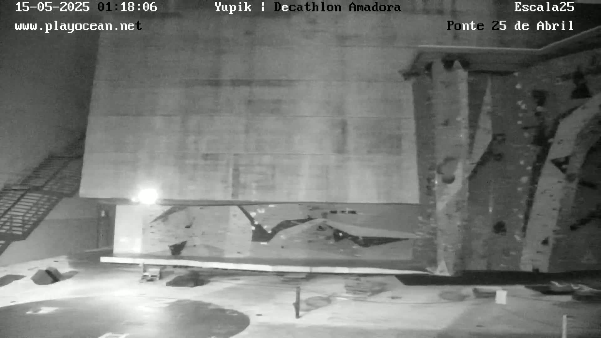 Under Ponte 25 de April Bridge, Escala25 Climbing Studio Live Cam - Alcantara, Lisbon, Portugal 